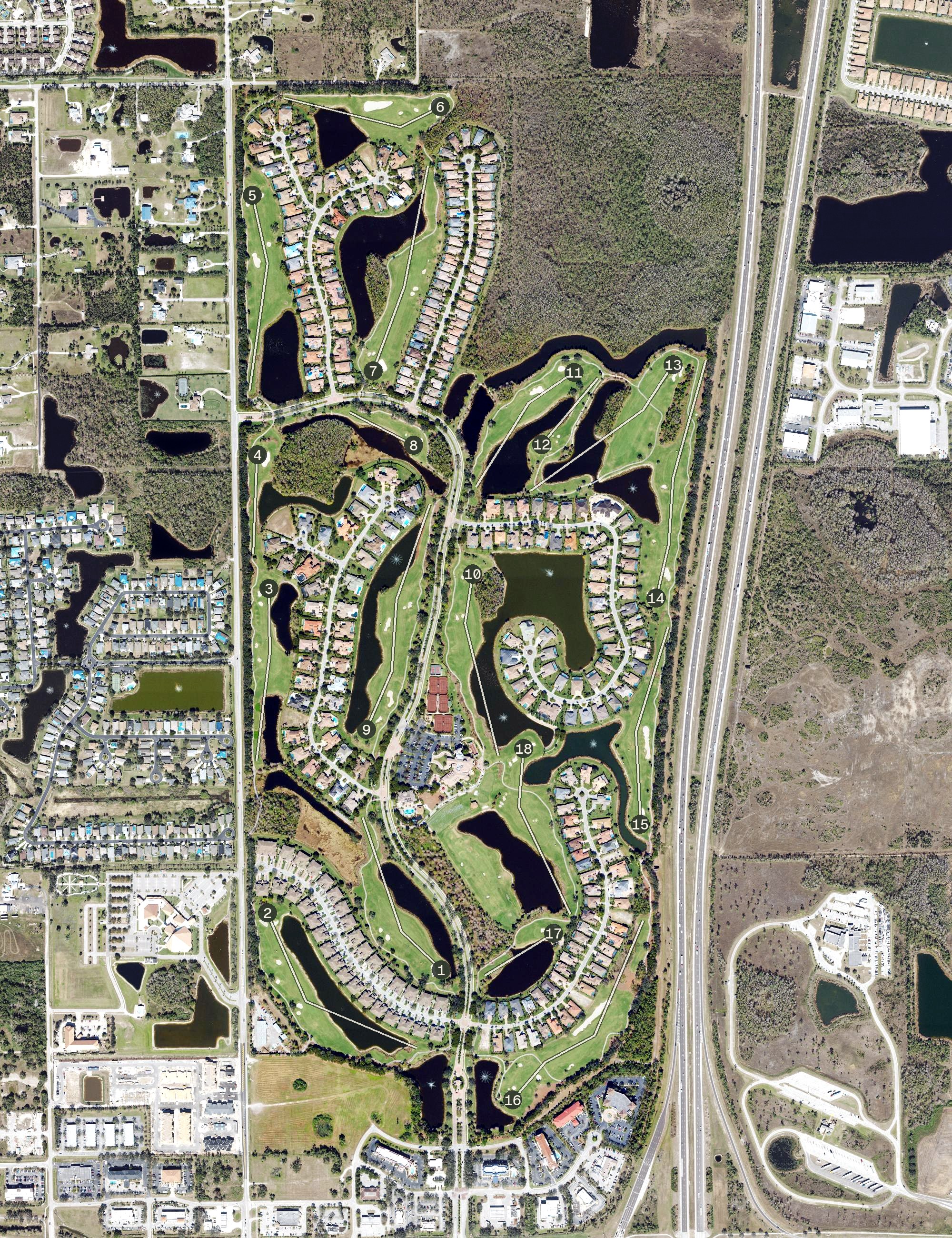 Aerial view of The Club at Renaissance, FL
