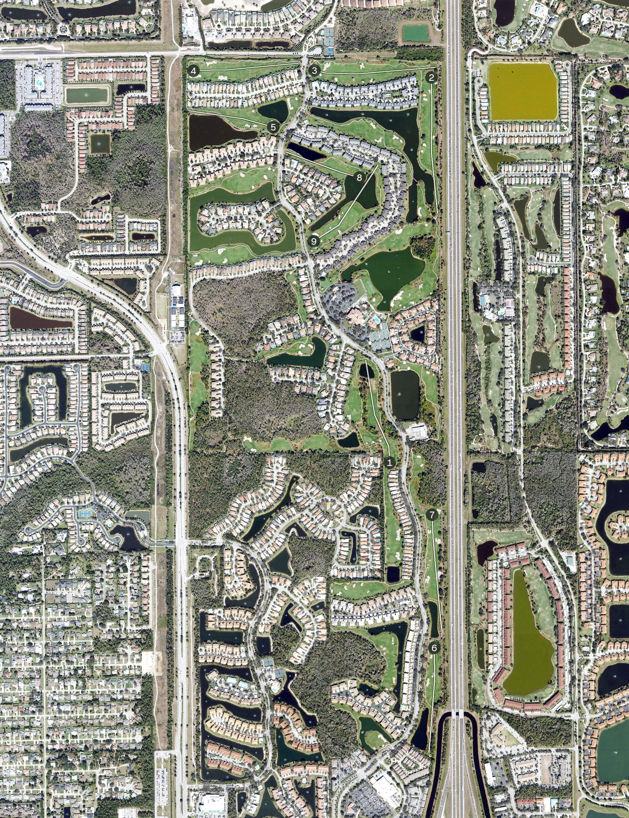 Aerial view of The Club at the Strand, FL