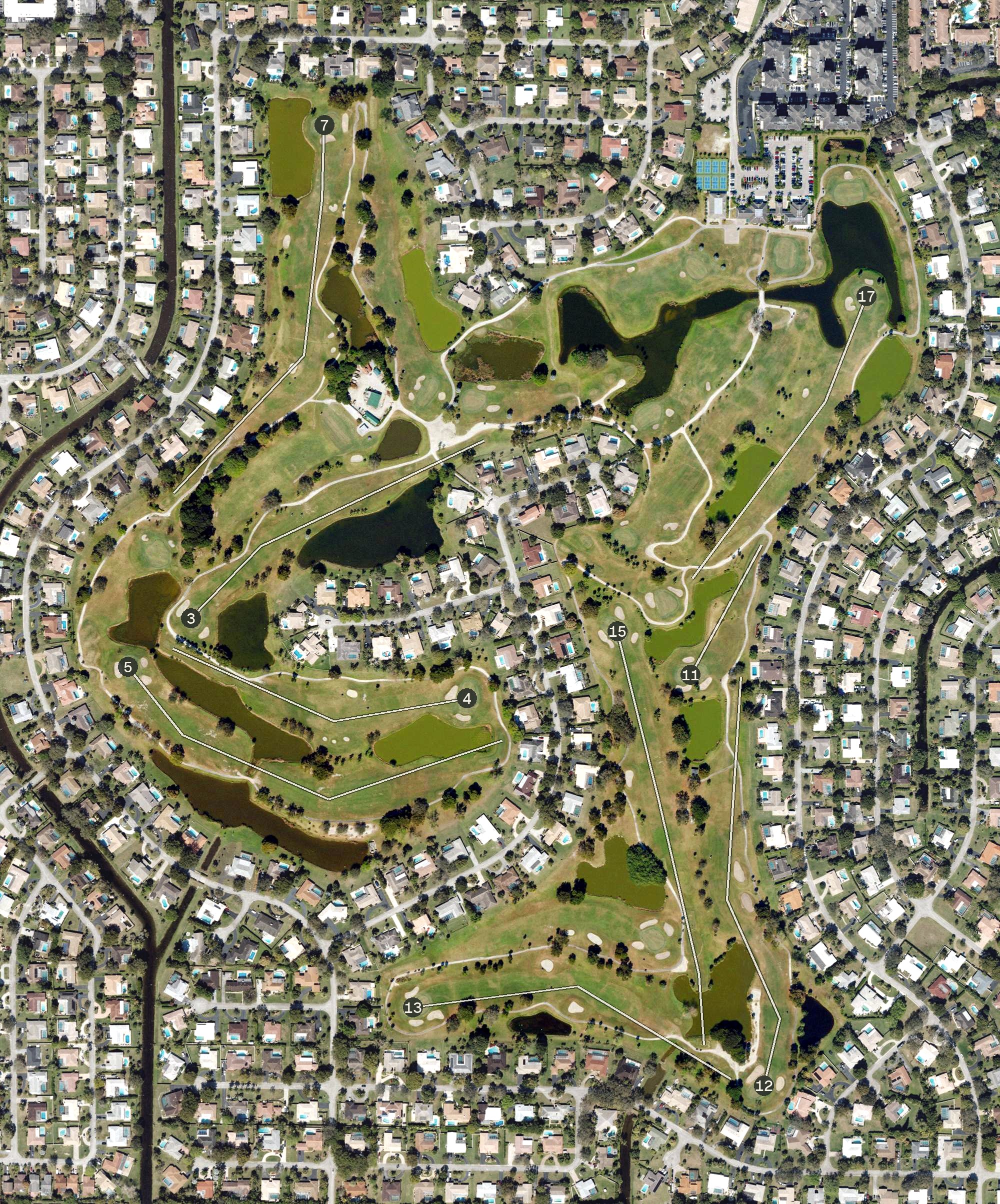 Aerial view of The Country Club of Coral Springs, FL