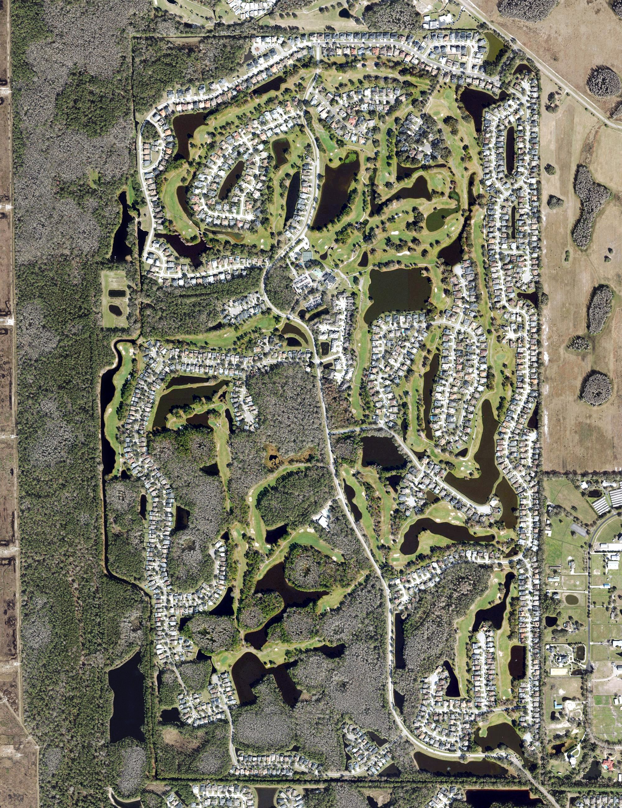 Aerial view of The Eagles Golf Club, FL