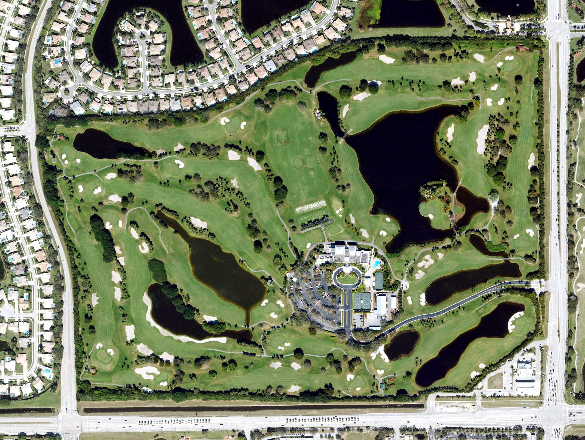 Aerial view of The Falls Club of the Palm Beaches, FL