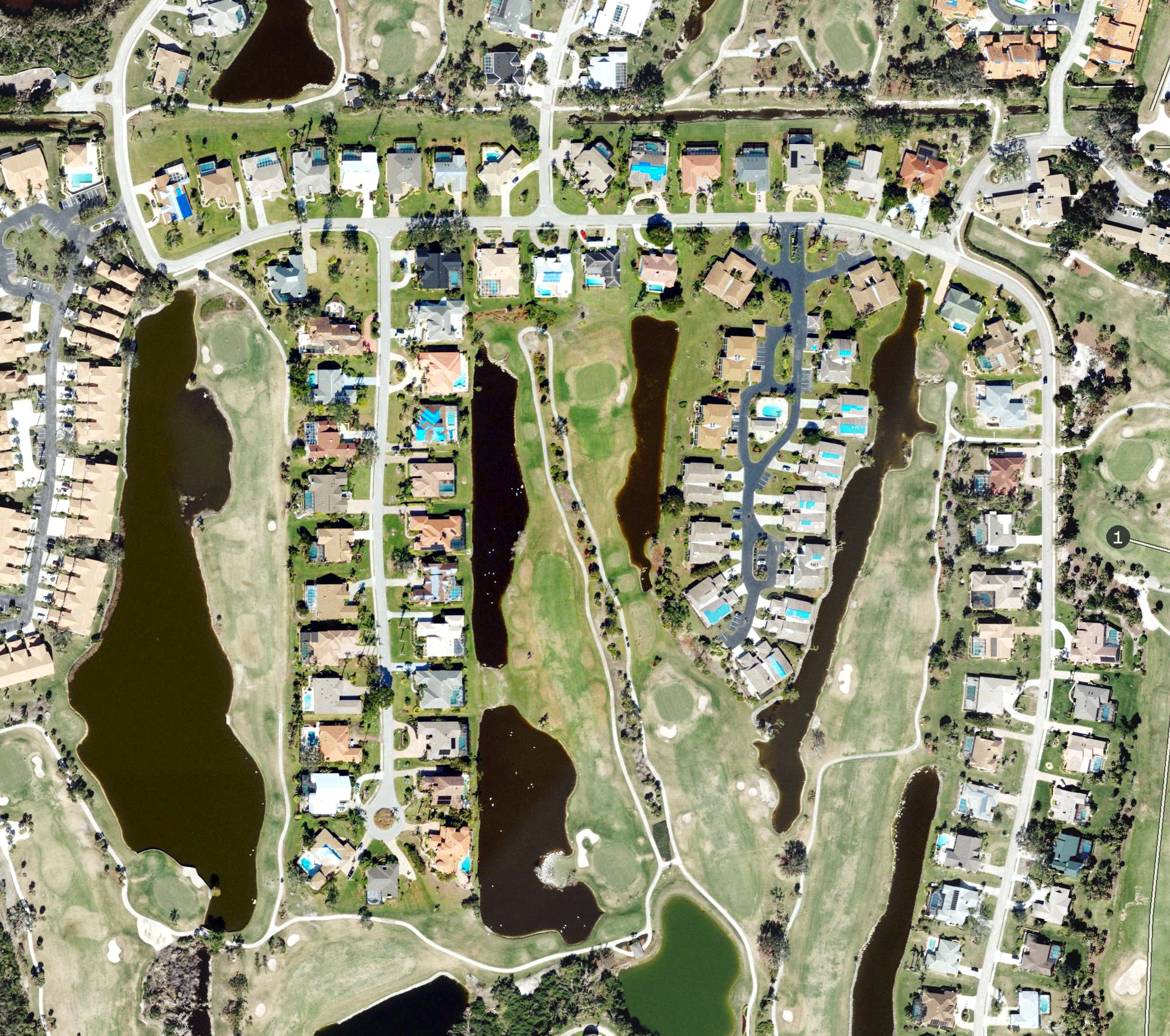 Aerial view of The Forest Country Club, FL