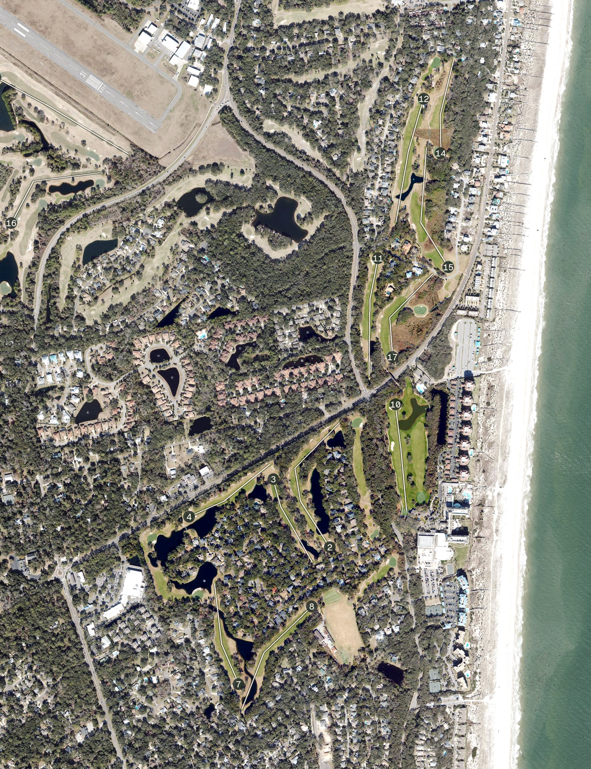 Aerial view of The Golf Club of Amelia Island, FL