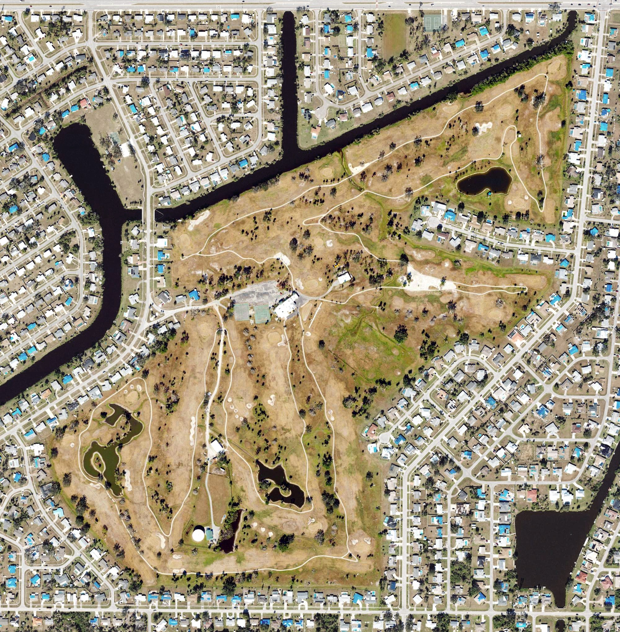 Aerial view of The Golf Links of Charlotte Harbor, FL