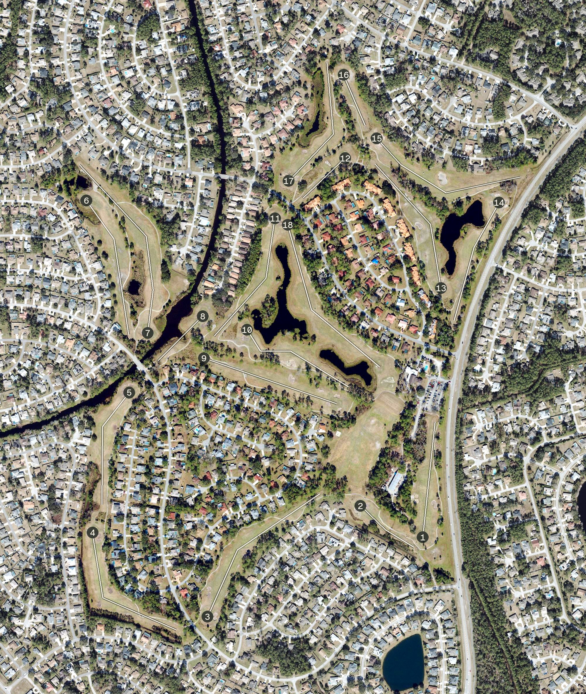 Aerial view of The Grand Club - Pine Lakes Course, FL