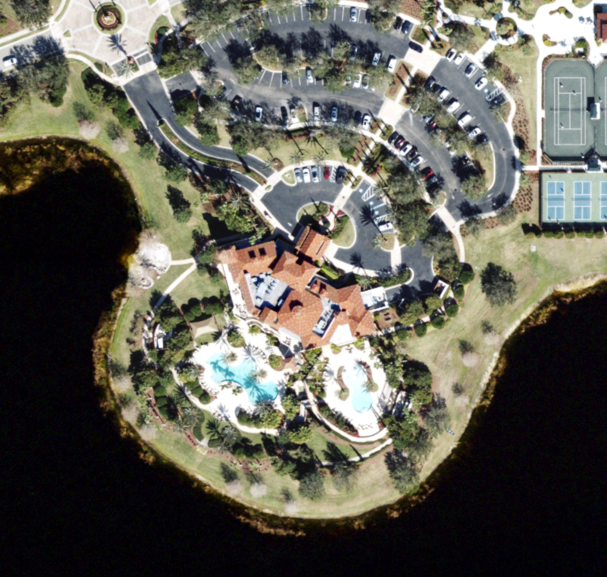 Aerial view of The Lake Club Amenity Center, FL