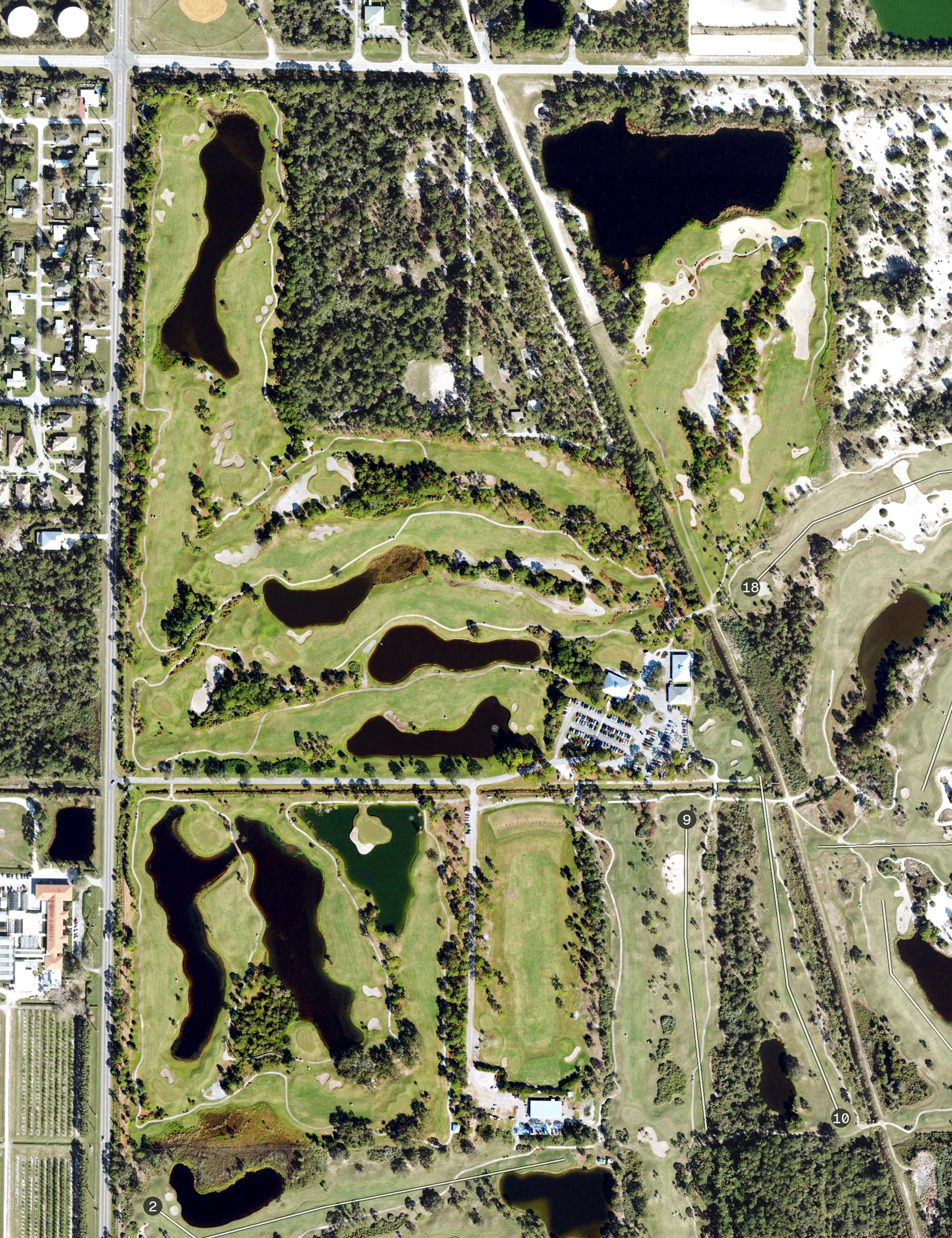 Aerial view of The Lakes Course At Sandridge, FL