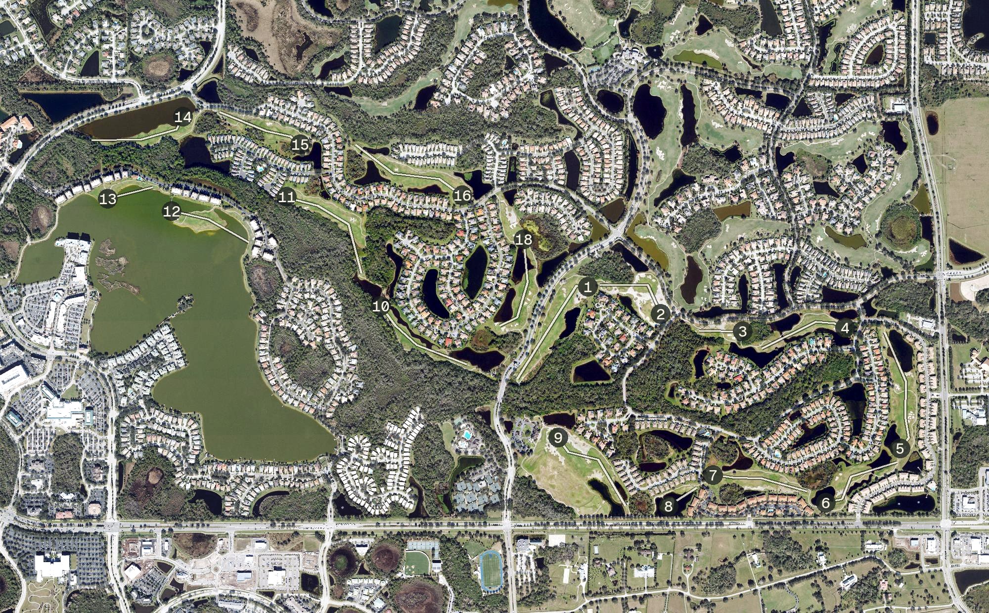 Aerial view of The Legacy Golf Course, FL