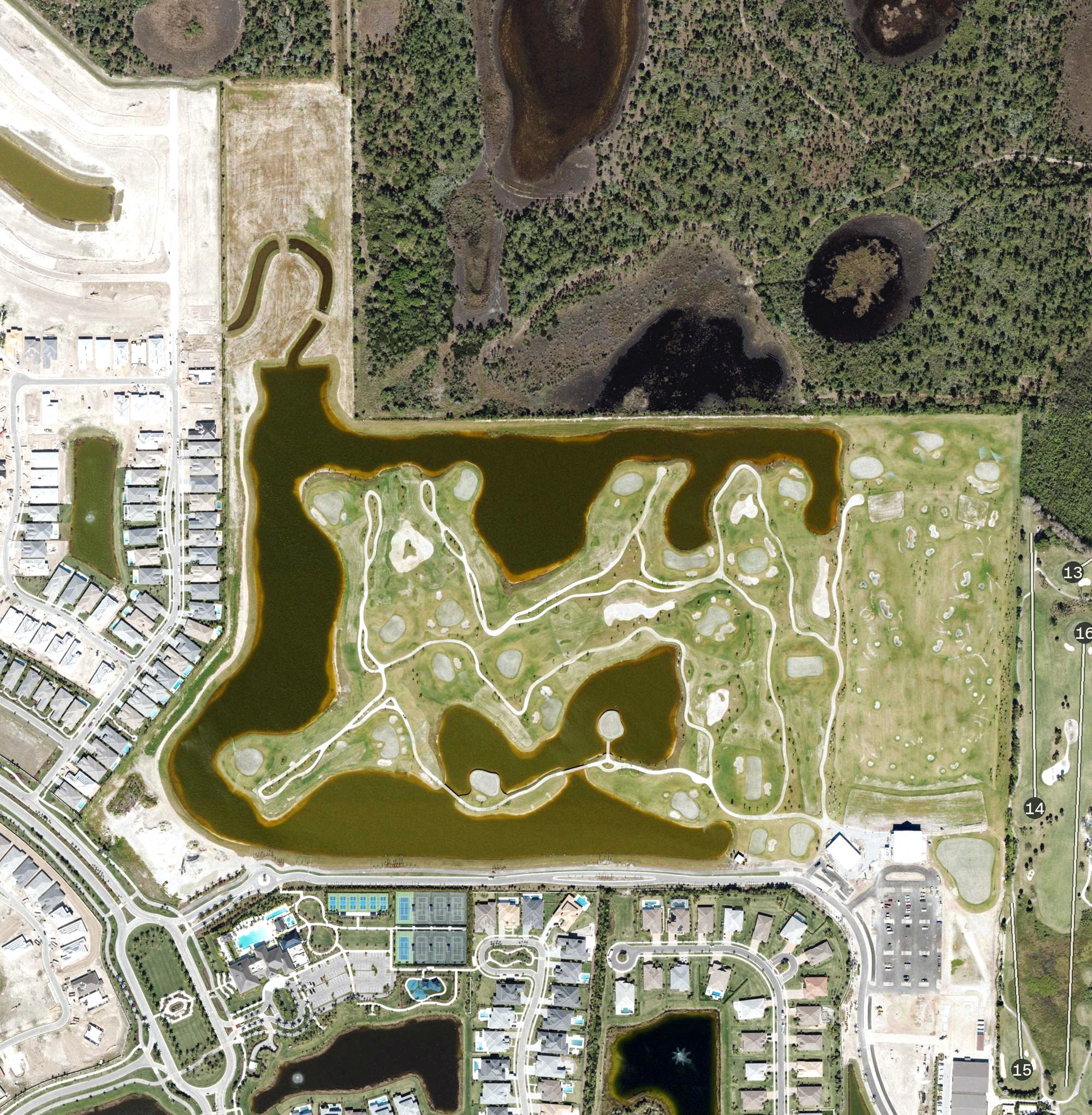 Aerial view of The Nest Par 3 Golf Course, FL