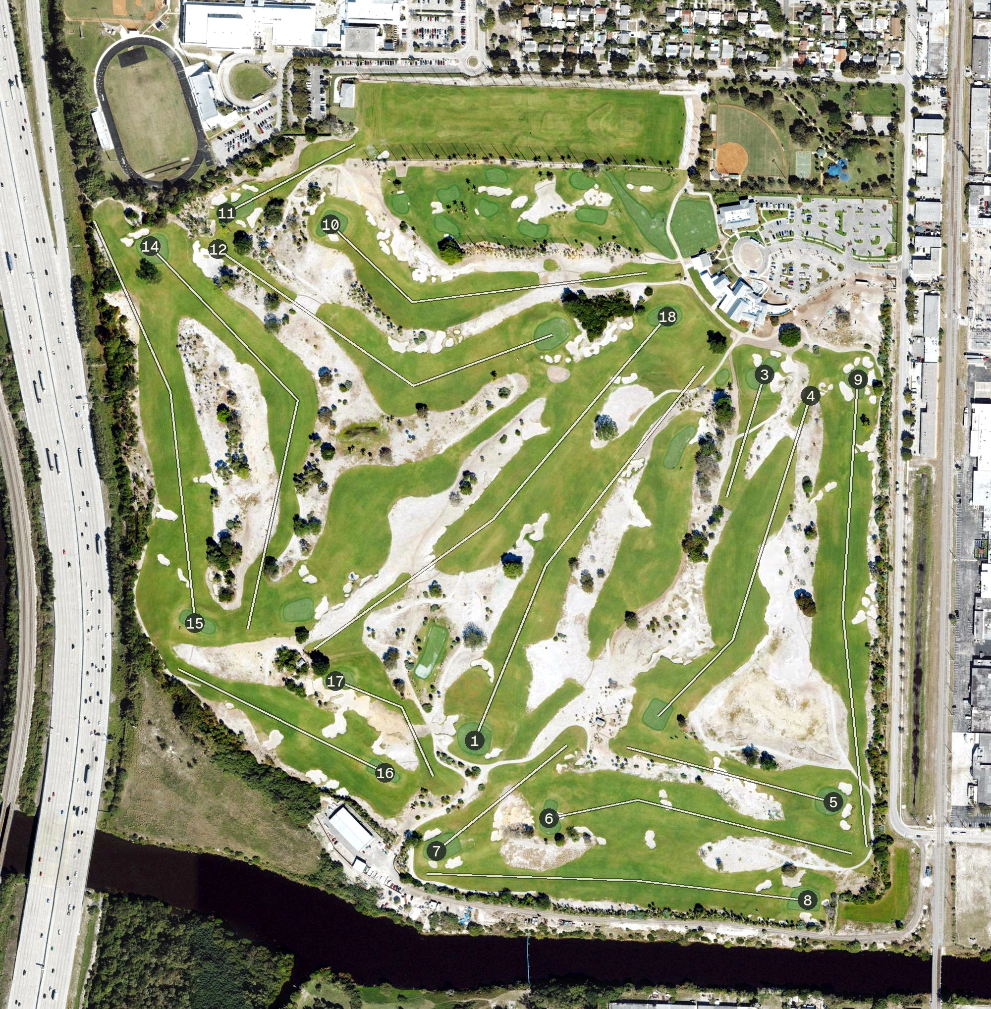 Aerial view of The Park West Palm, FL