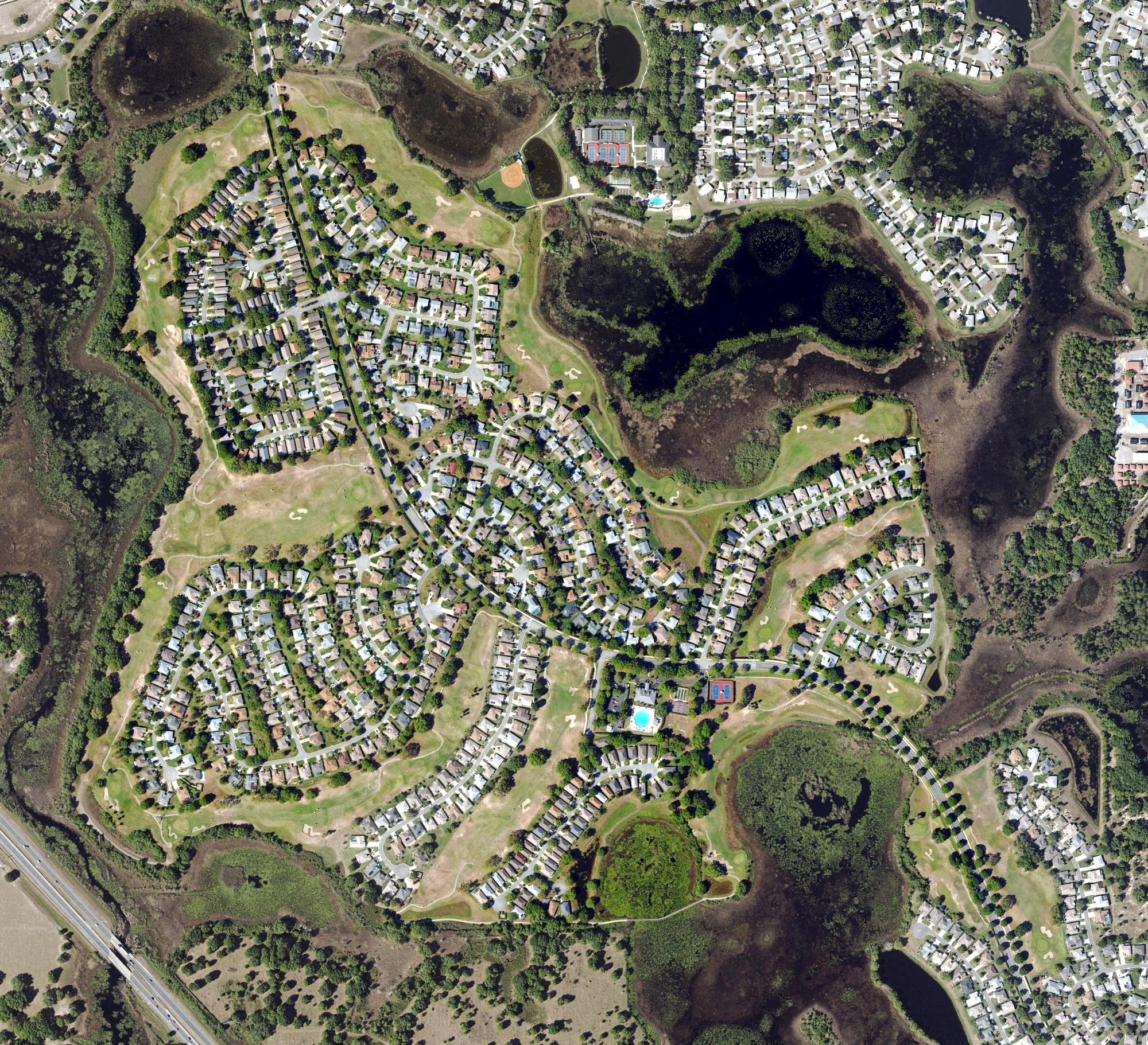 Aerial view of The Plantation Golf Club - Cranes Roost, FL