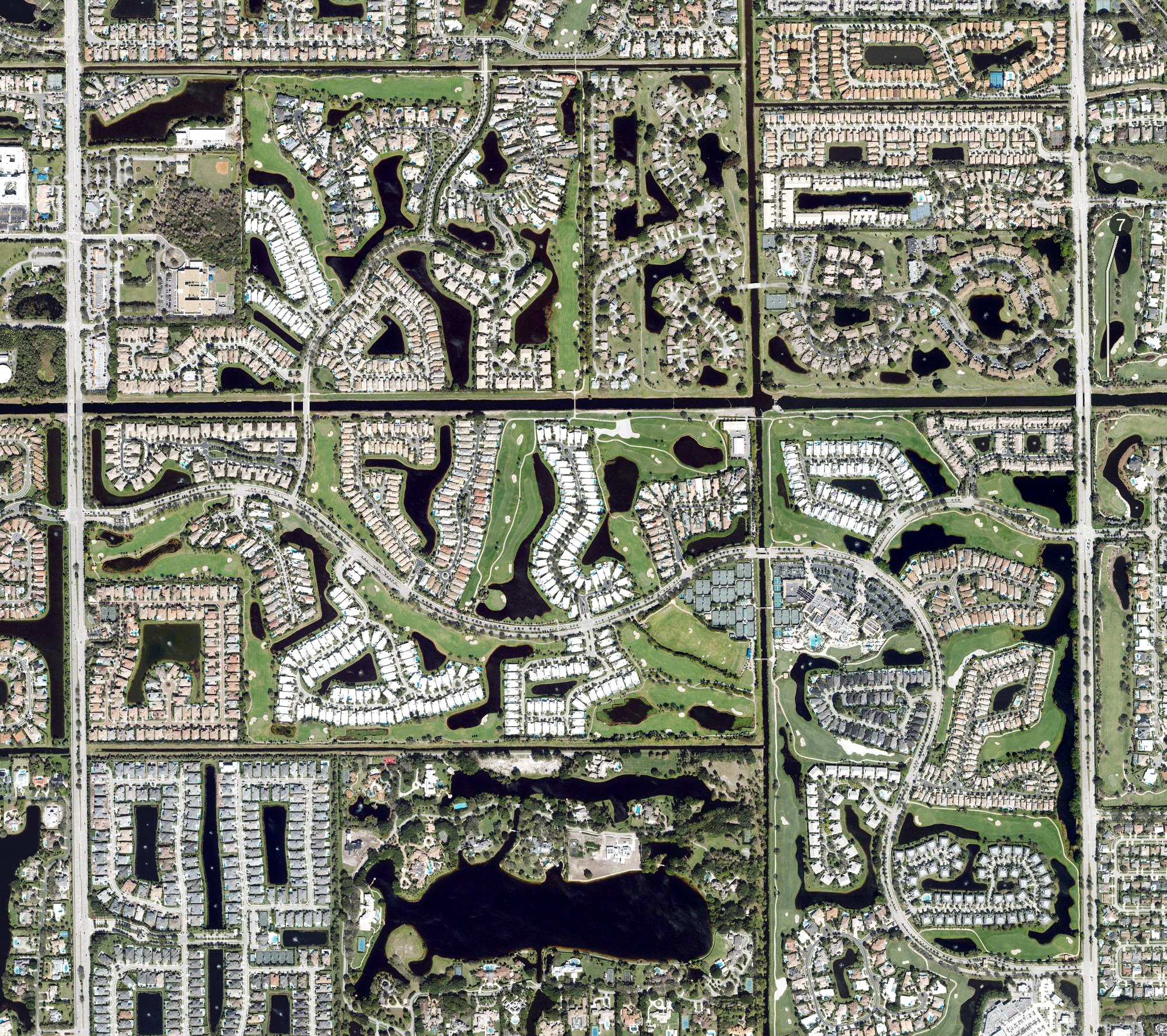 Aerial view of The Polo Club Boca Raton, FL