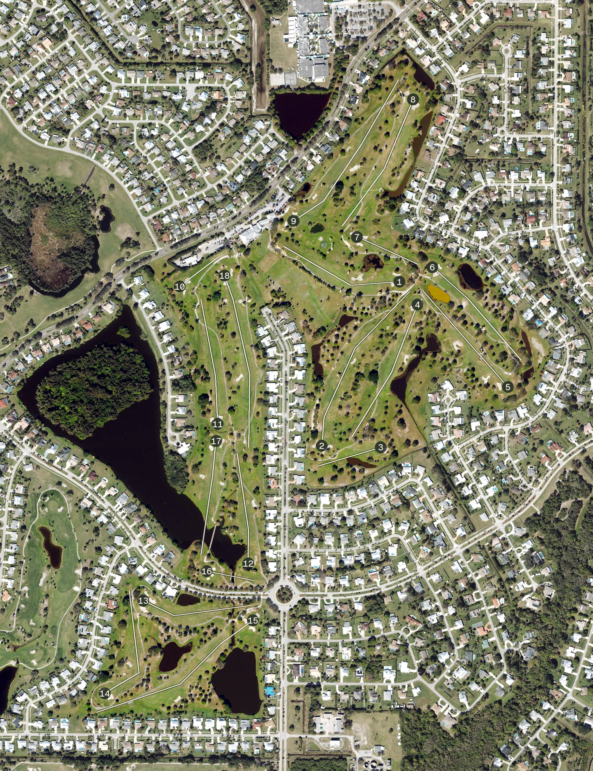 Aerial view of The Saints at Port Saint Lucie Golf Course, FL