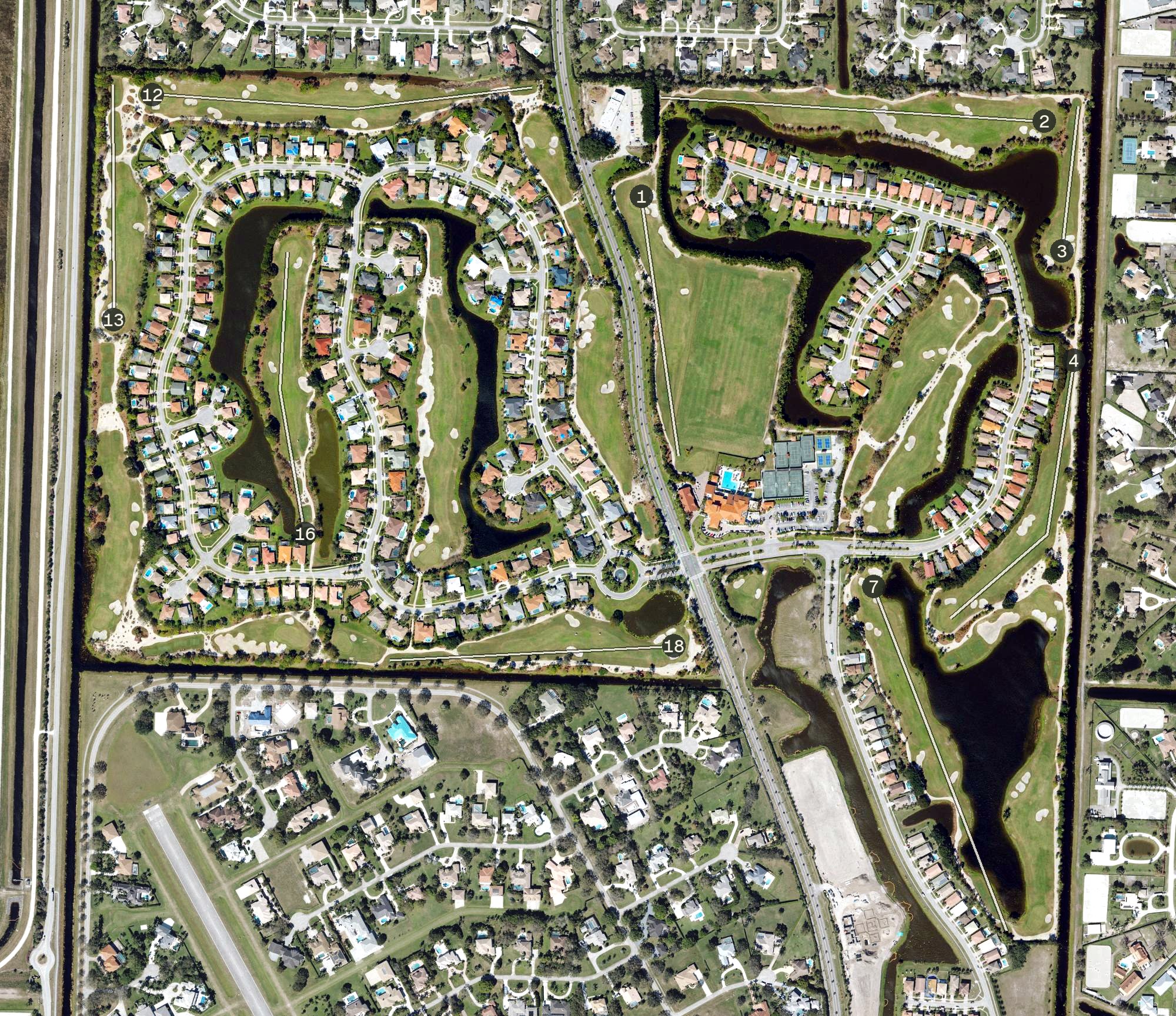 Aerial view of The Wanderers Club, FL