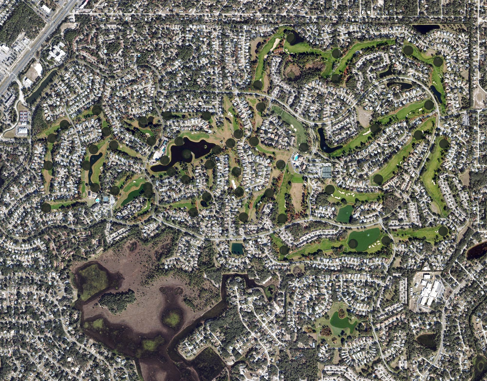 Aerial view of Timber Pines Country Club, FL