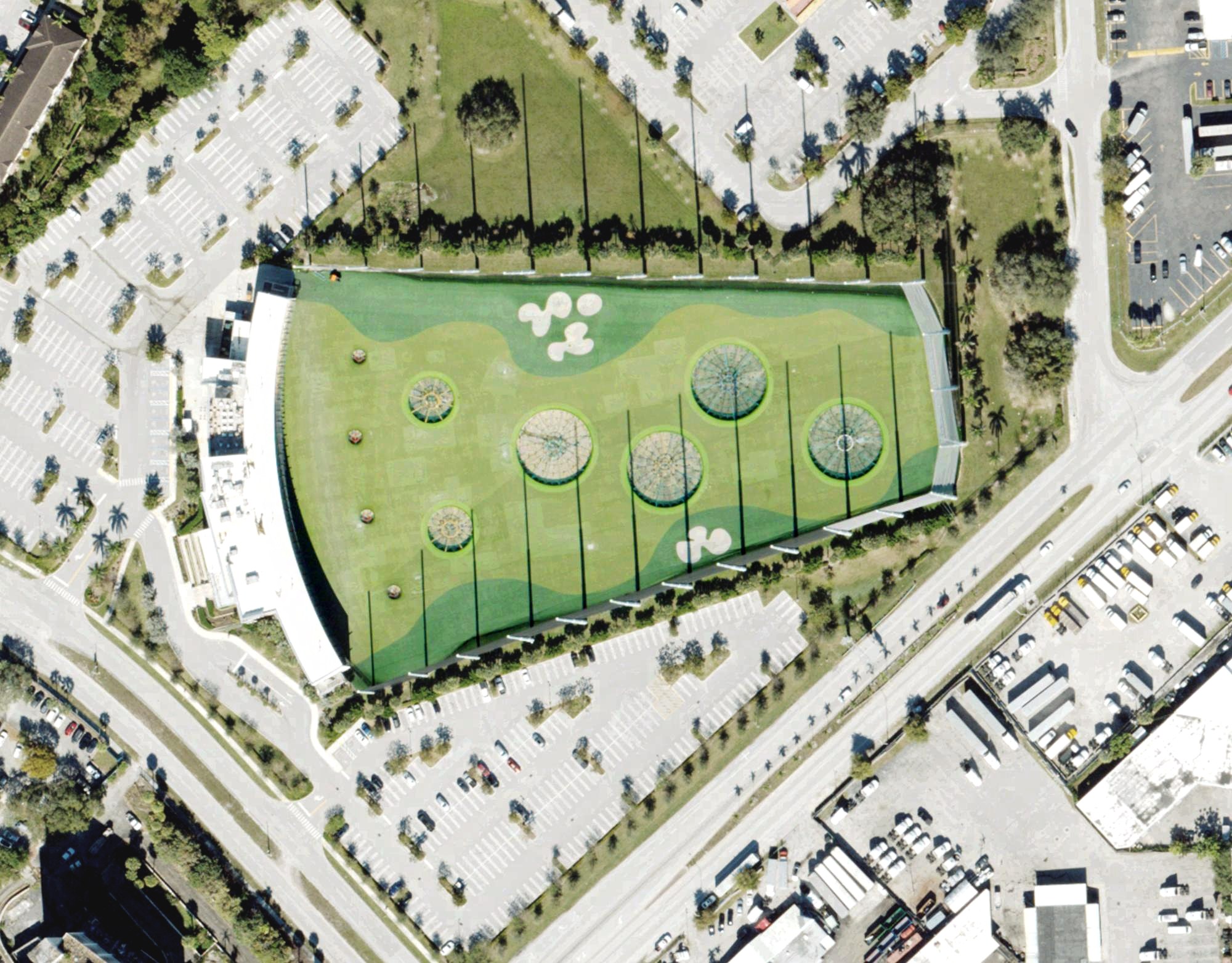 Aerial view of Topgolf Miami Gardens, FL