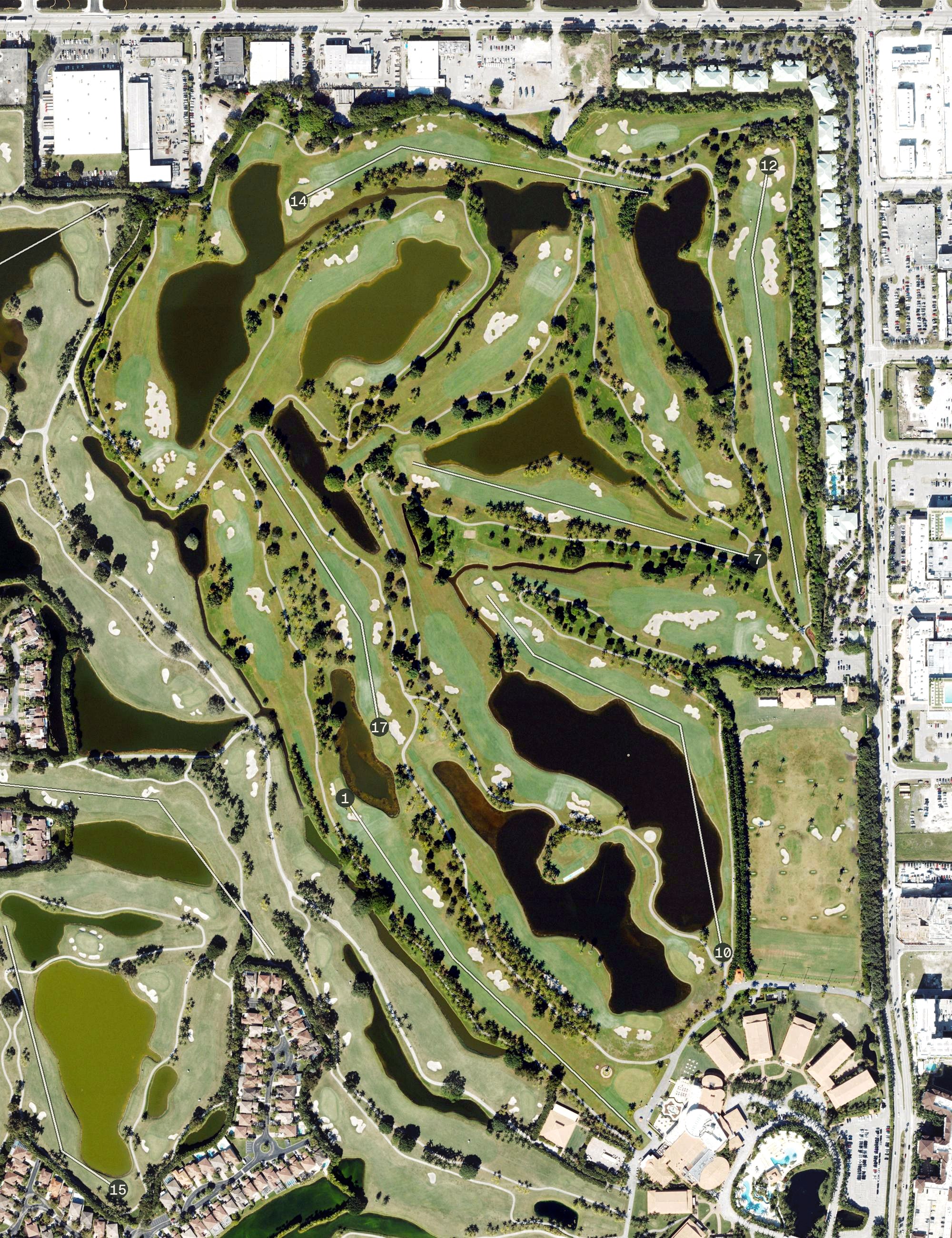 Aerial view of TPC Blue Monster, FL