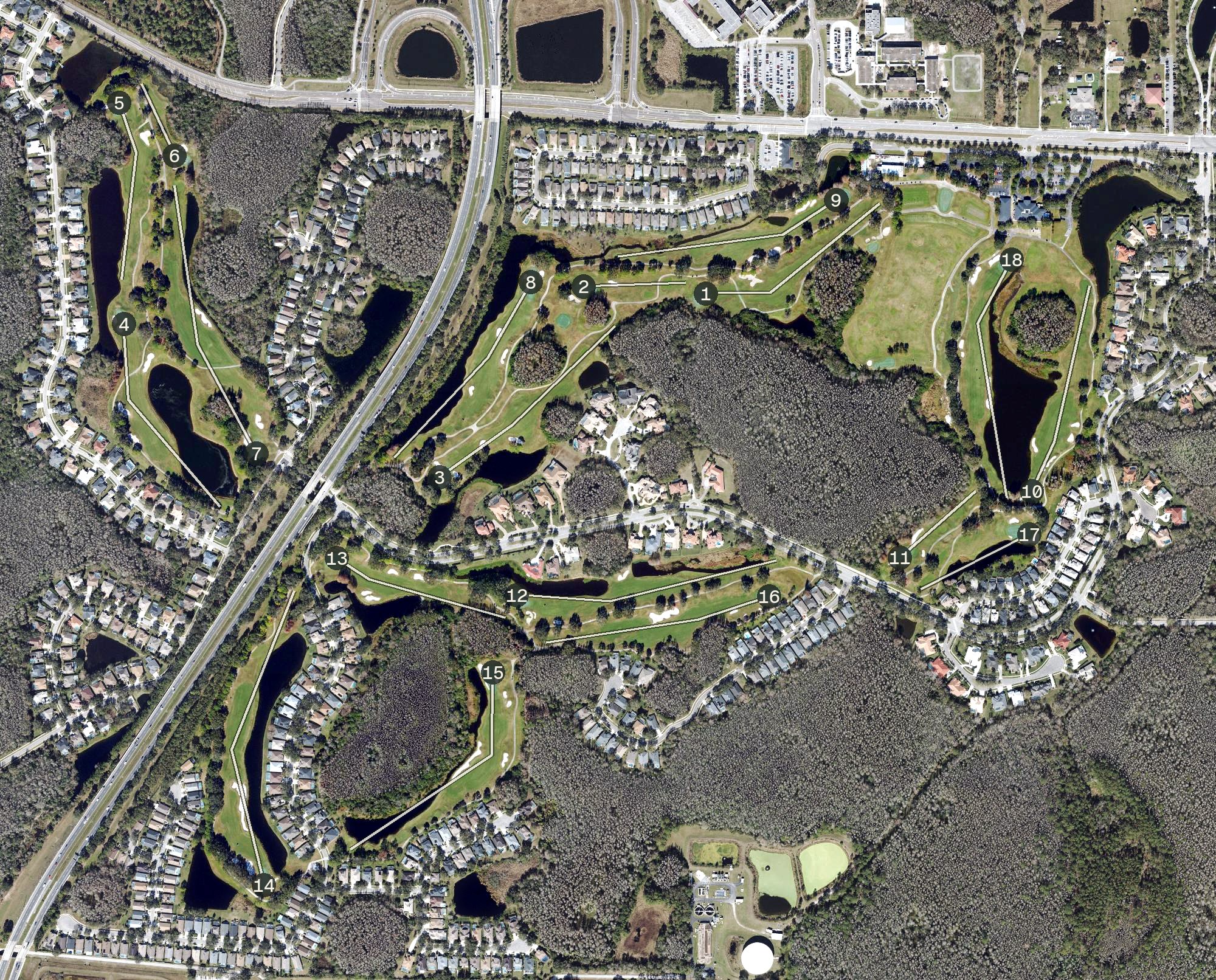 Aerial view of TPC Tampa Bay, FL