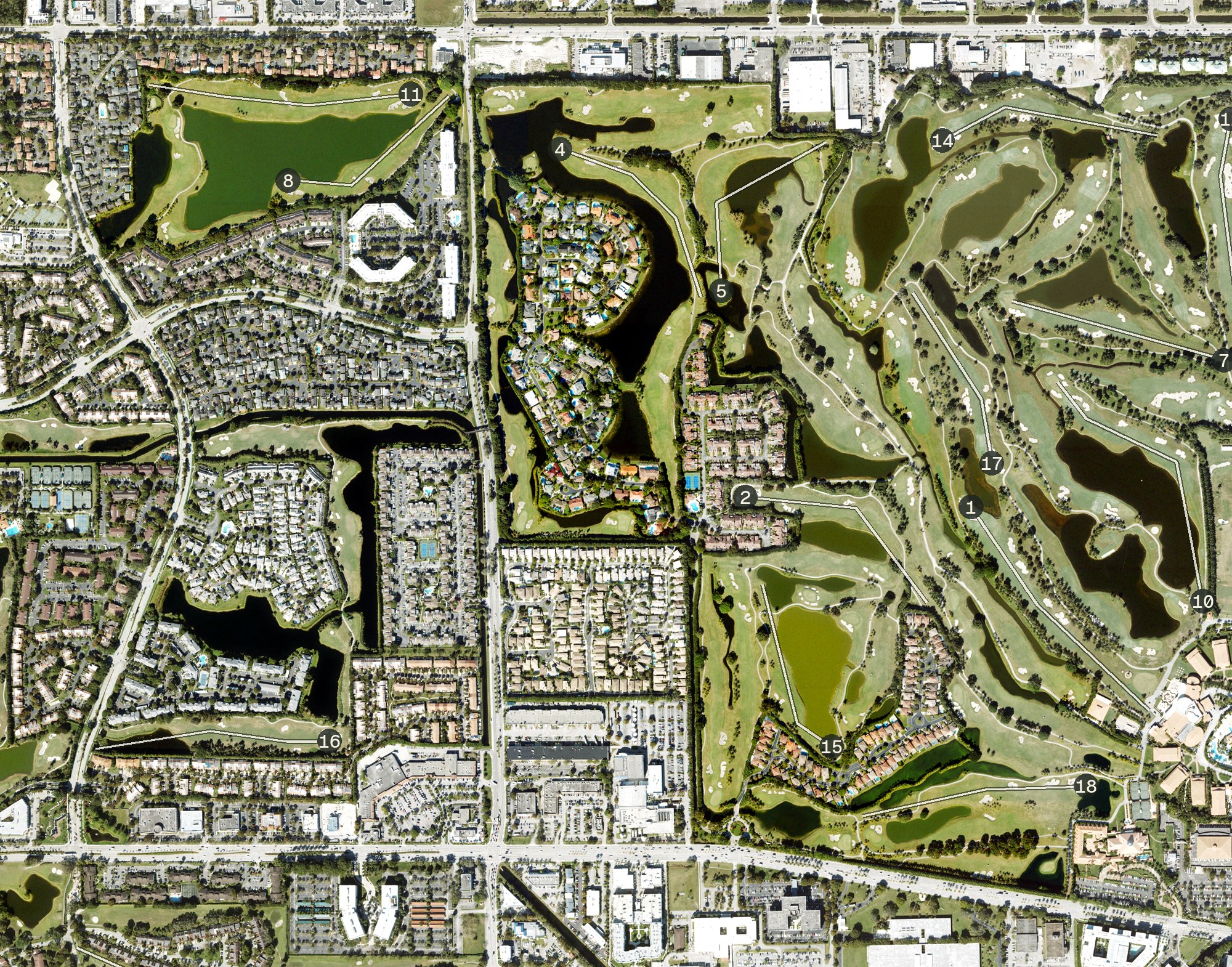 Aerial view of Trump National Doral, FL