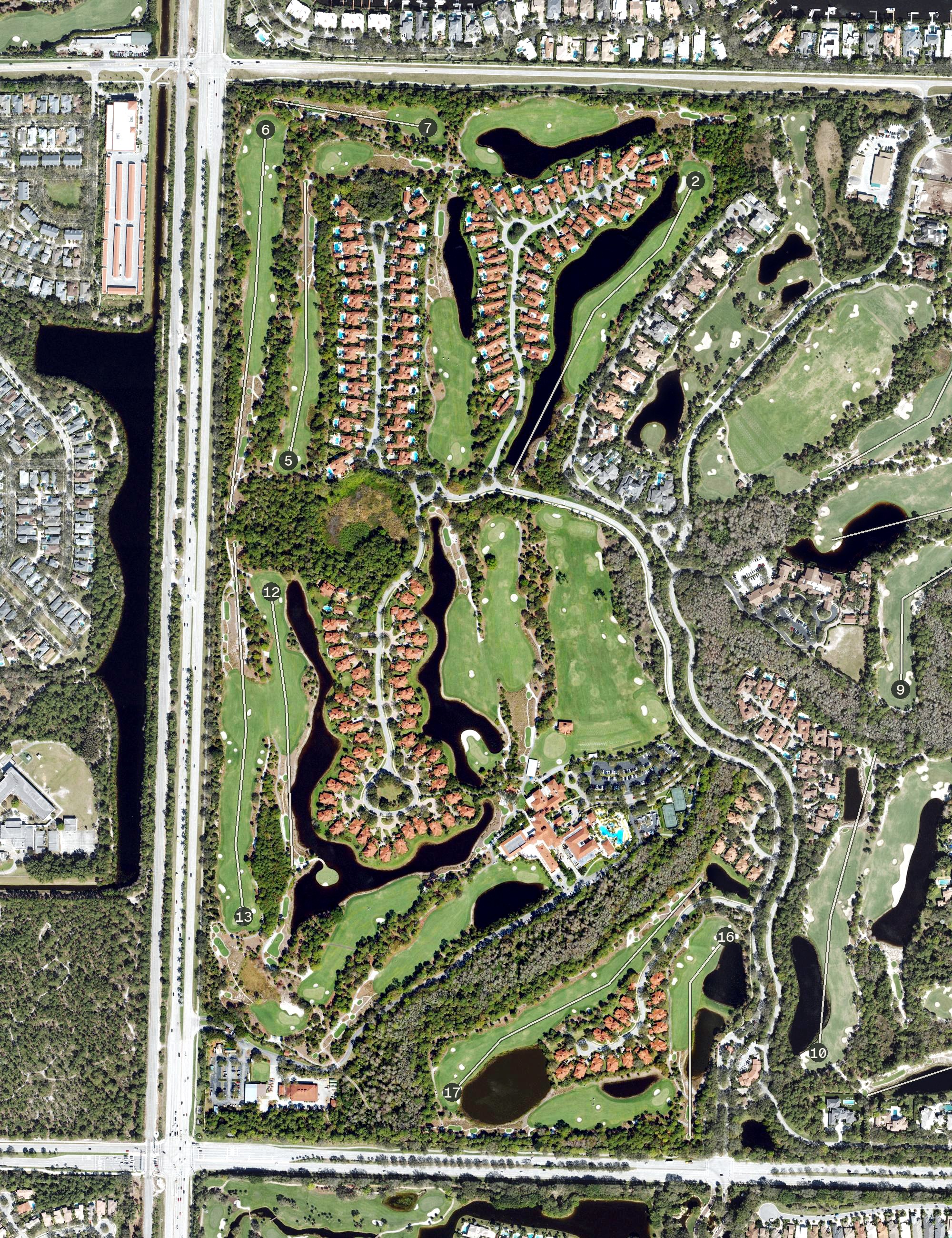 Aerial view of Trump National Jupiter, FL
