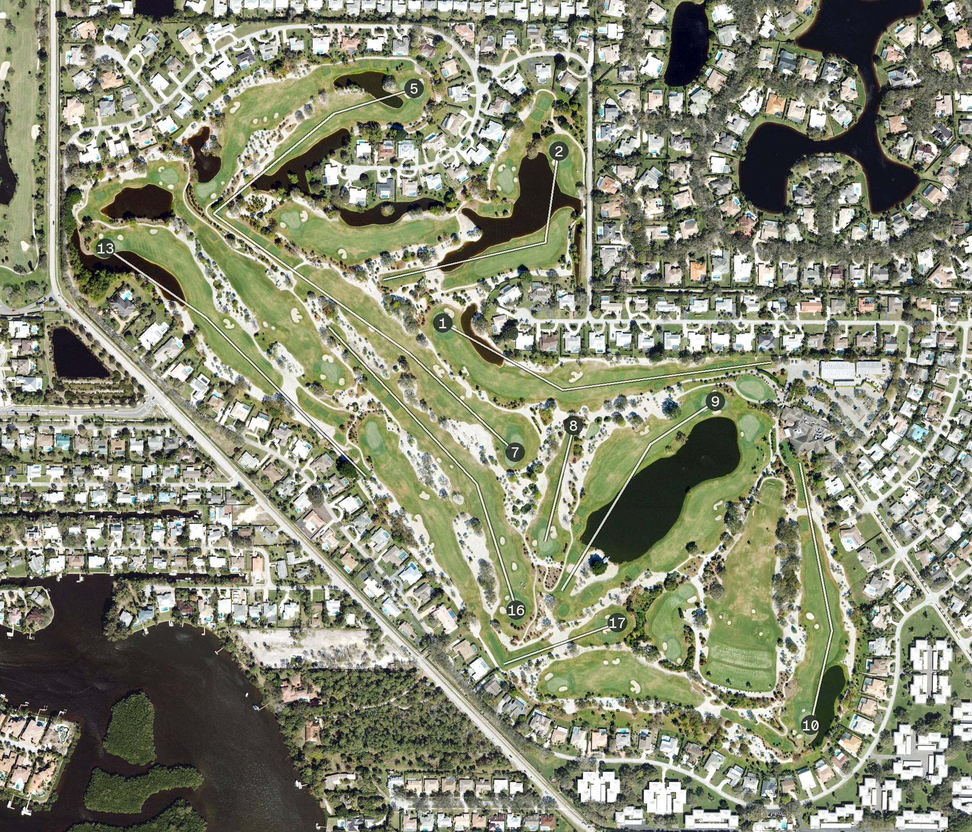Aerial view of Turtle Creek Club, FL