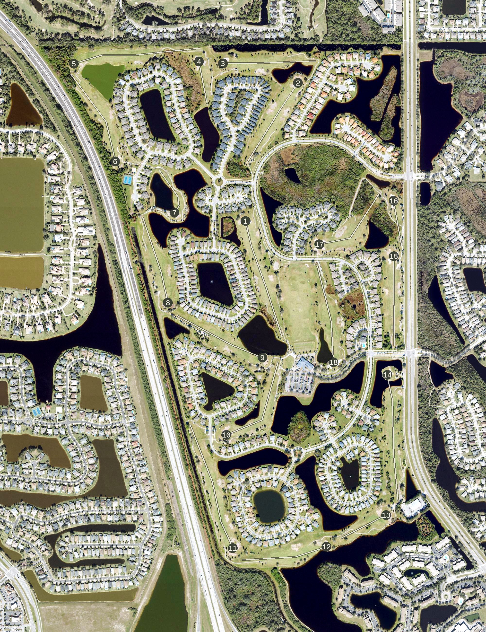 Aerial view of Turtle Creek Golf Club, FL