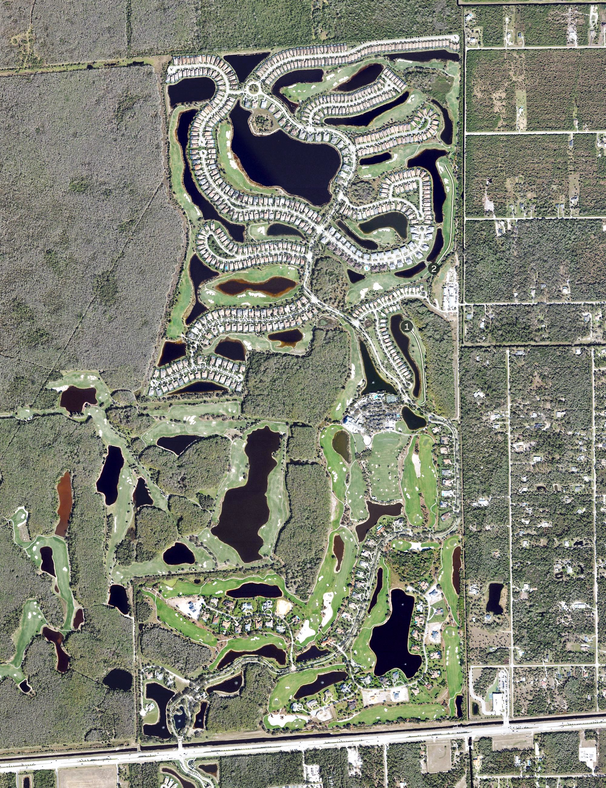 Aerial view of Twin Eagles Golf Club, FL