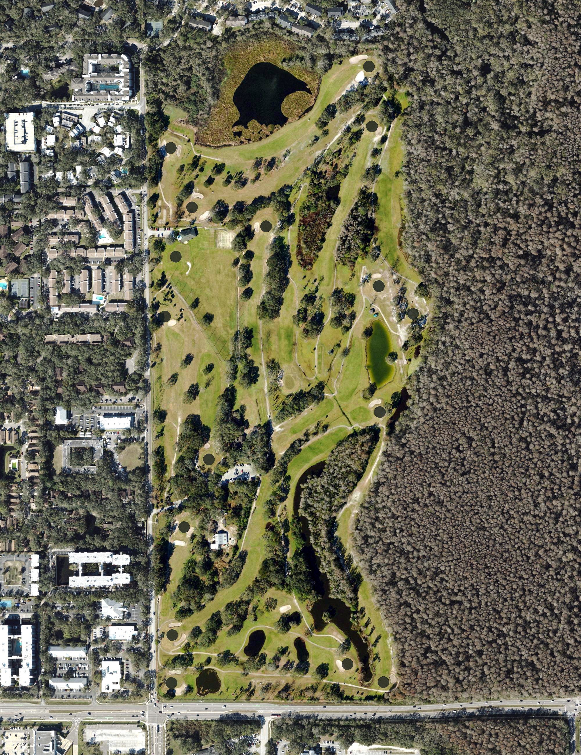 Aerial view of USF The Claw Golf Course, FL