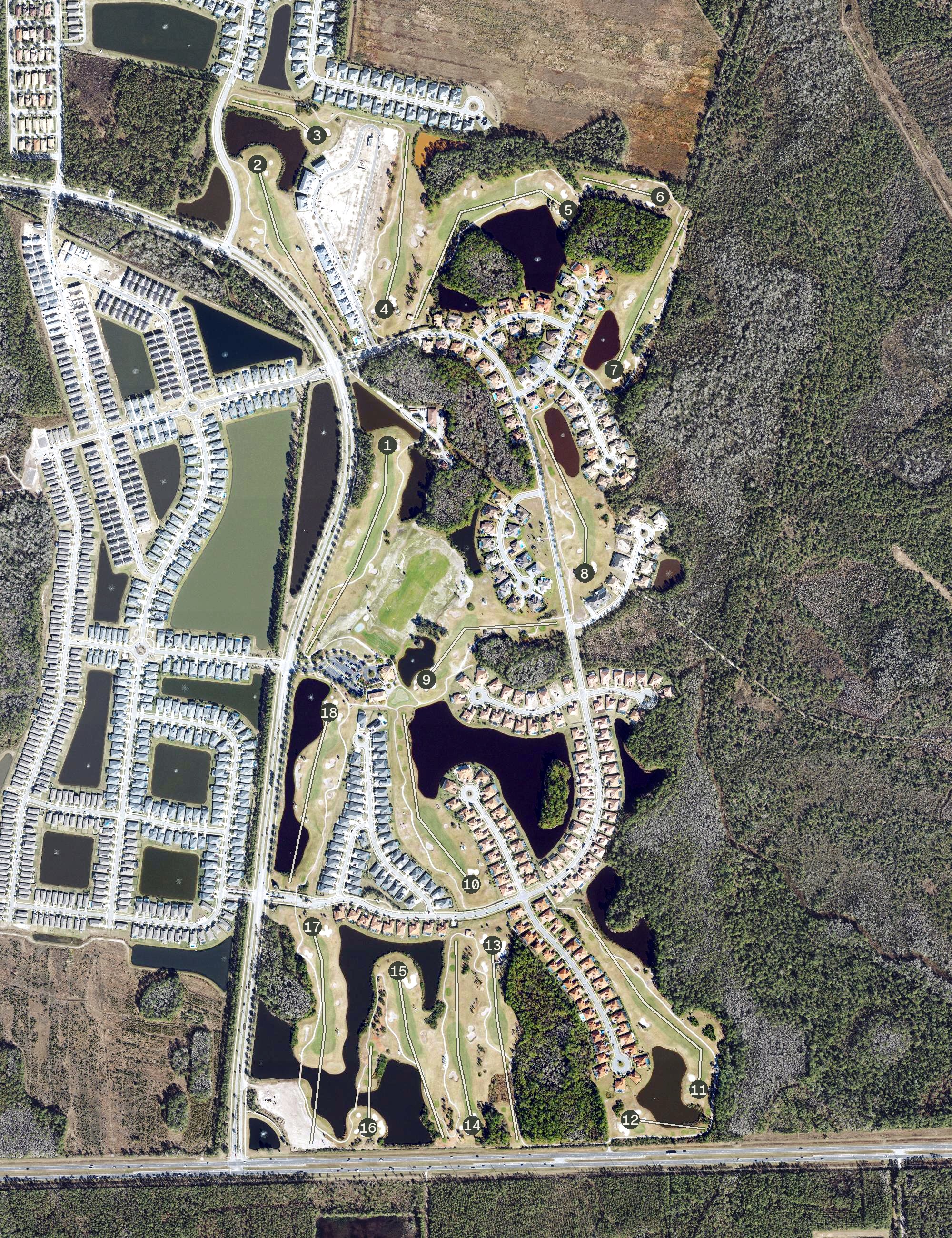 Aerial view of Venetian Bay Golf Club, FL