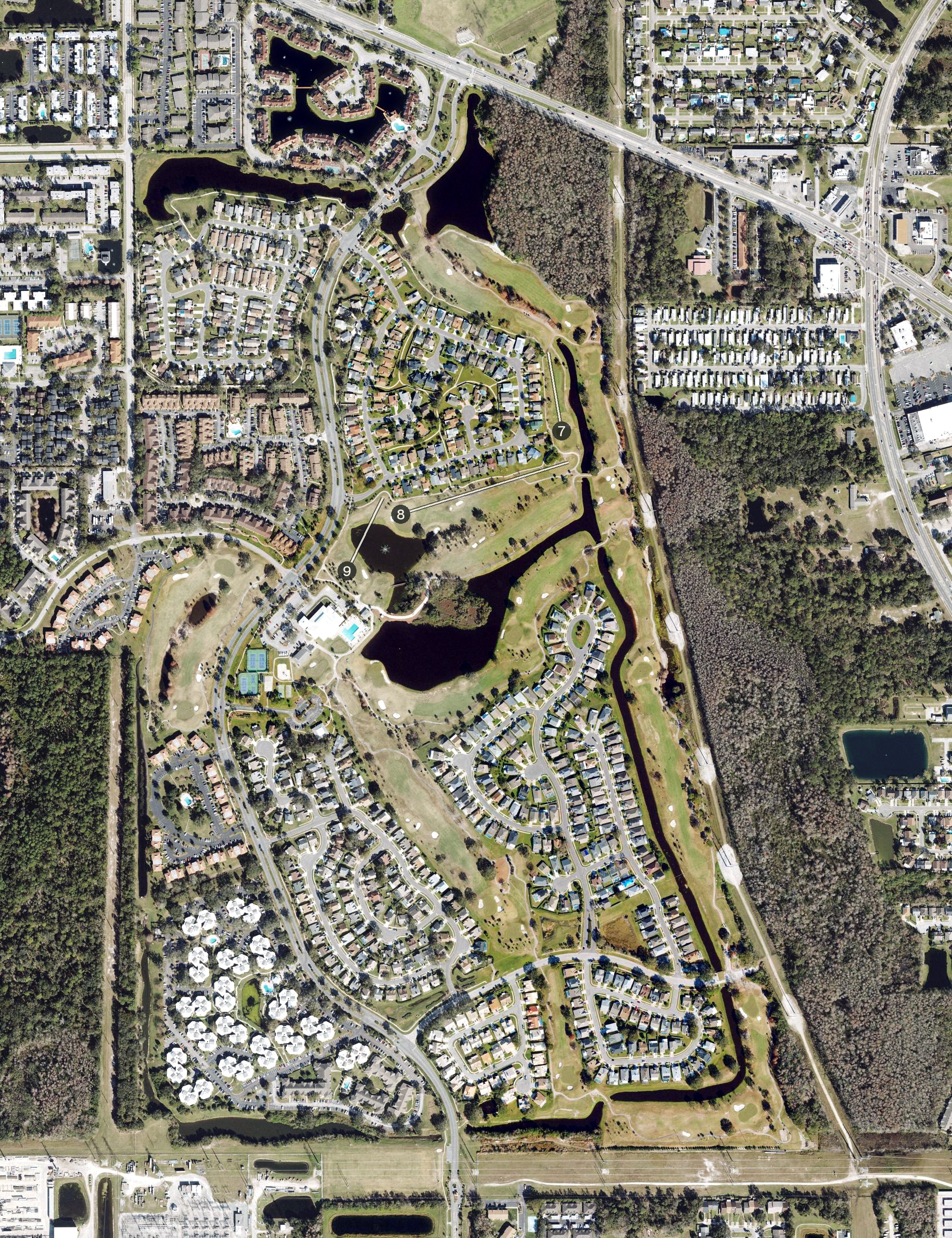Aerial view of Ventura Country Club, FL