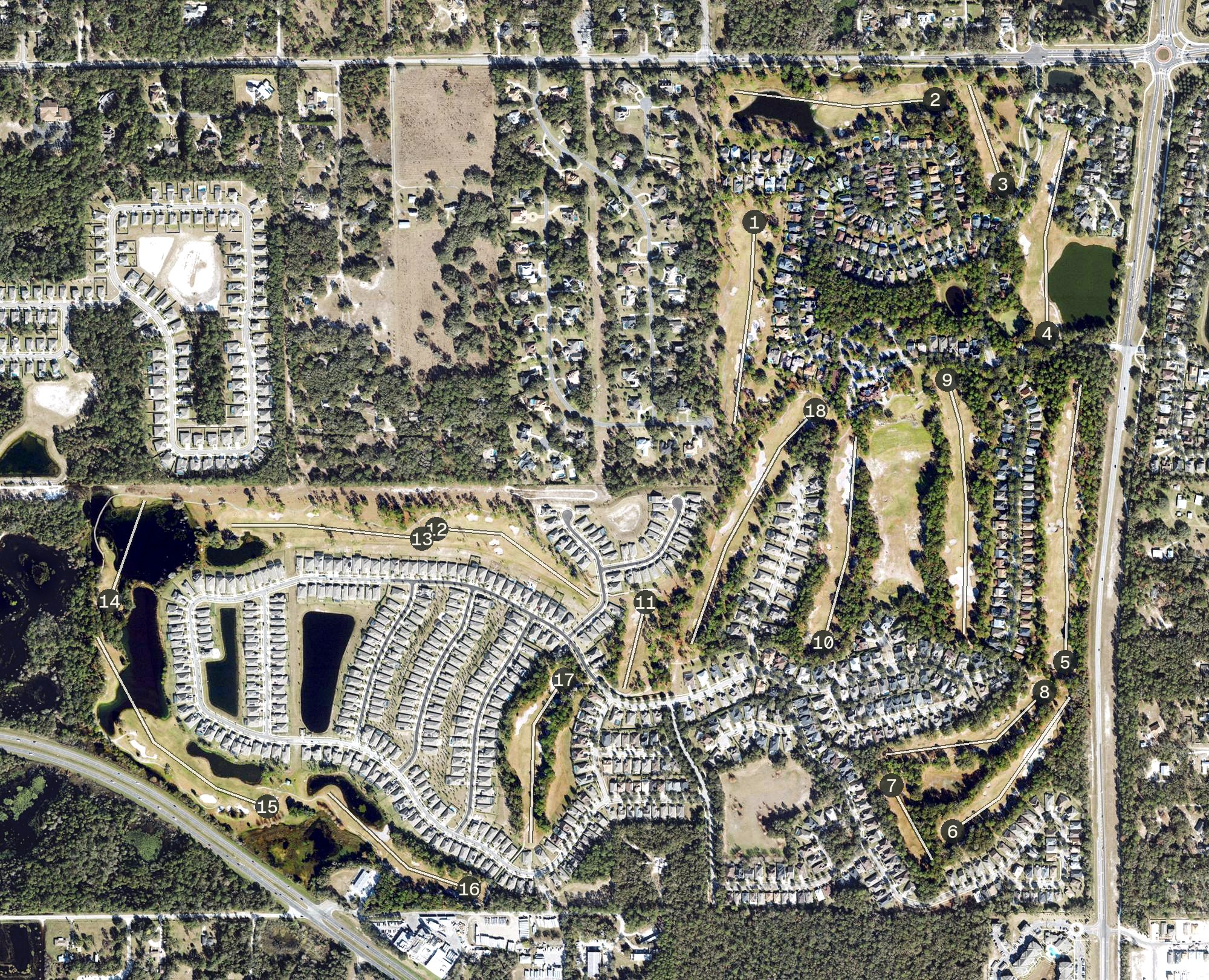 Aerial view of Victoria Hills Golf Club, FL