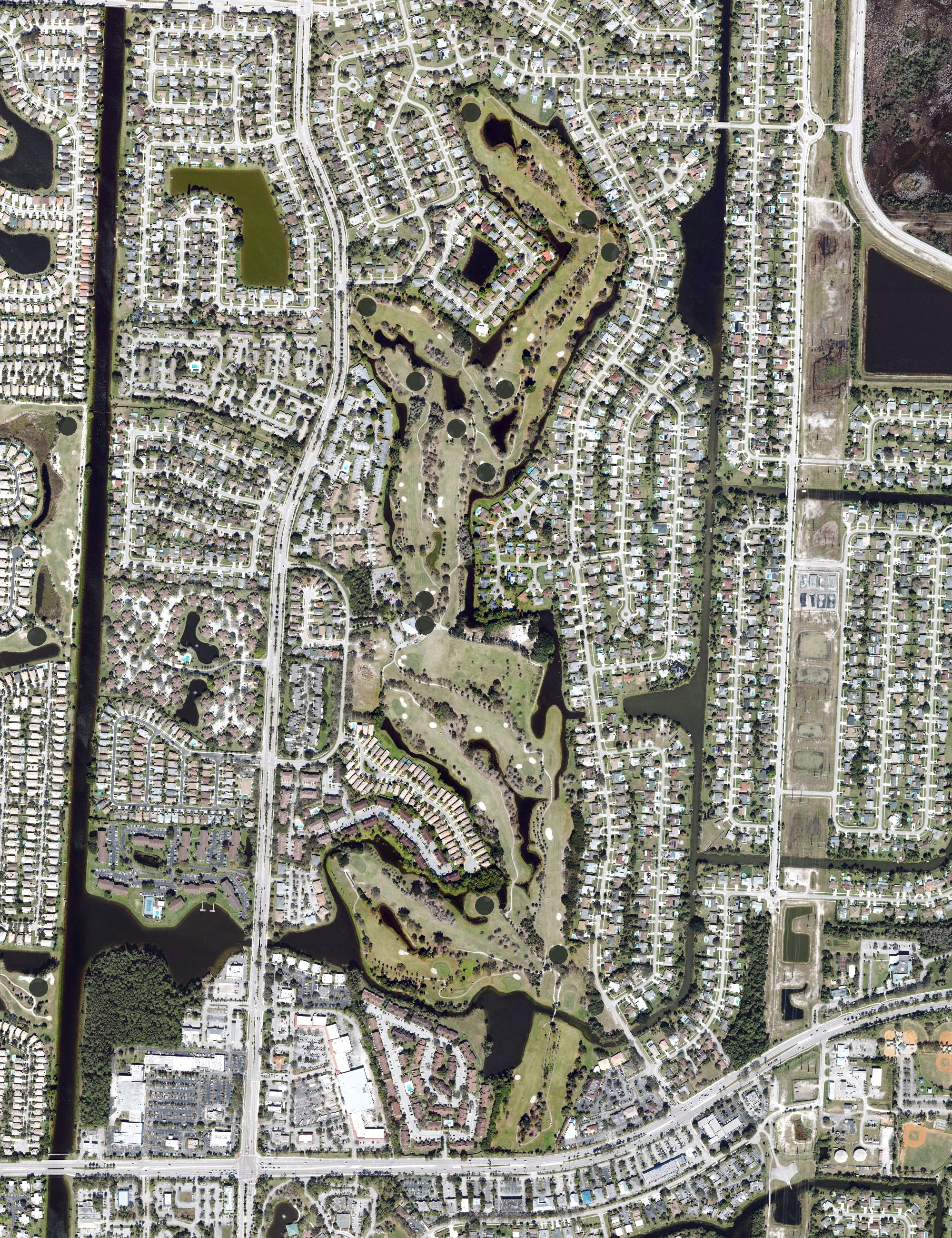 Aerial view of Village Golf Club, FL