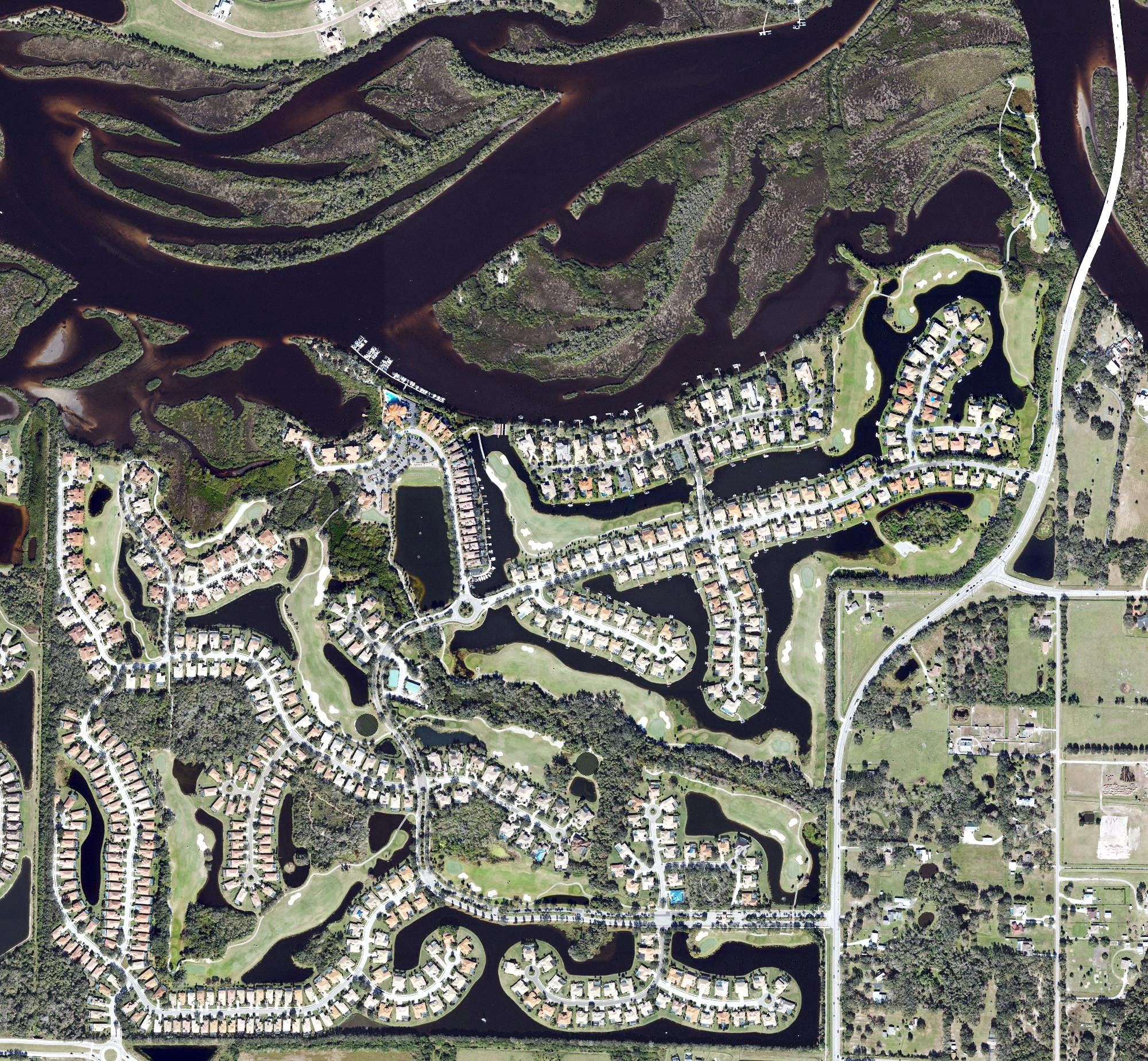 Aerial view of Waterlefe Golf Club, FL