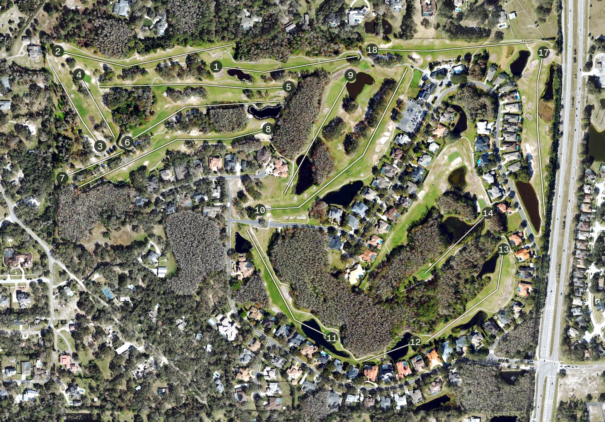 Aerial view of Wentworth Golf Club, FL
