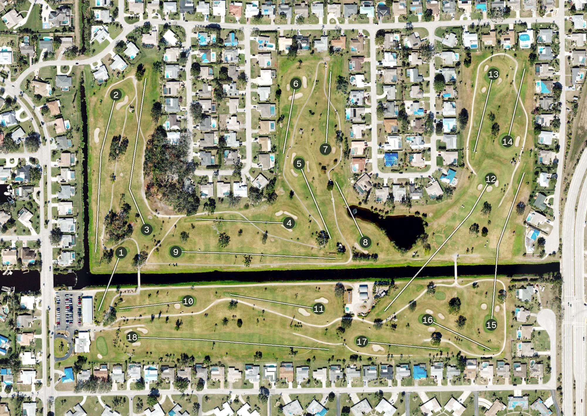 Aerial view of Whiskey Creek Country Club, FL