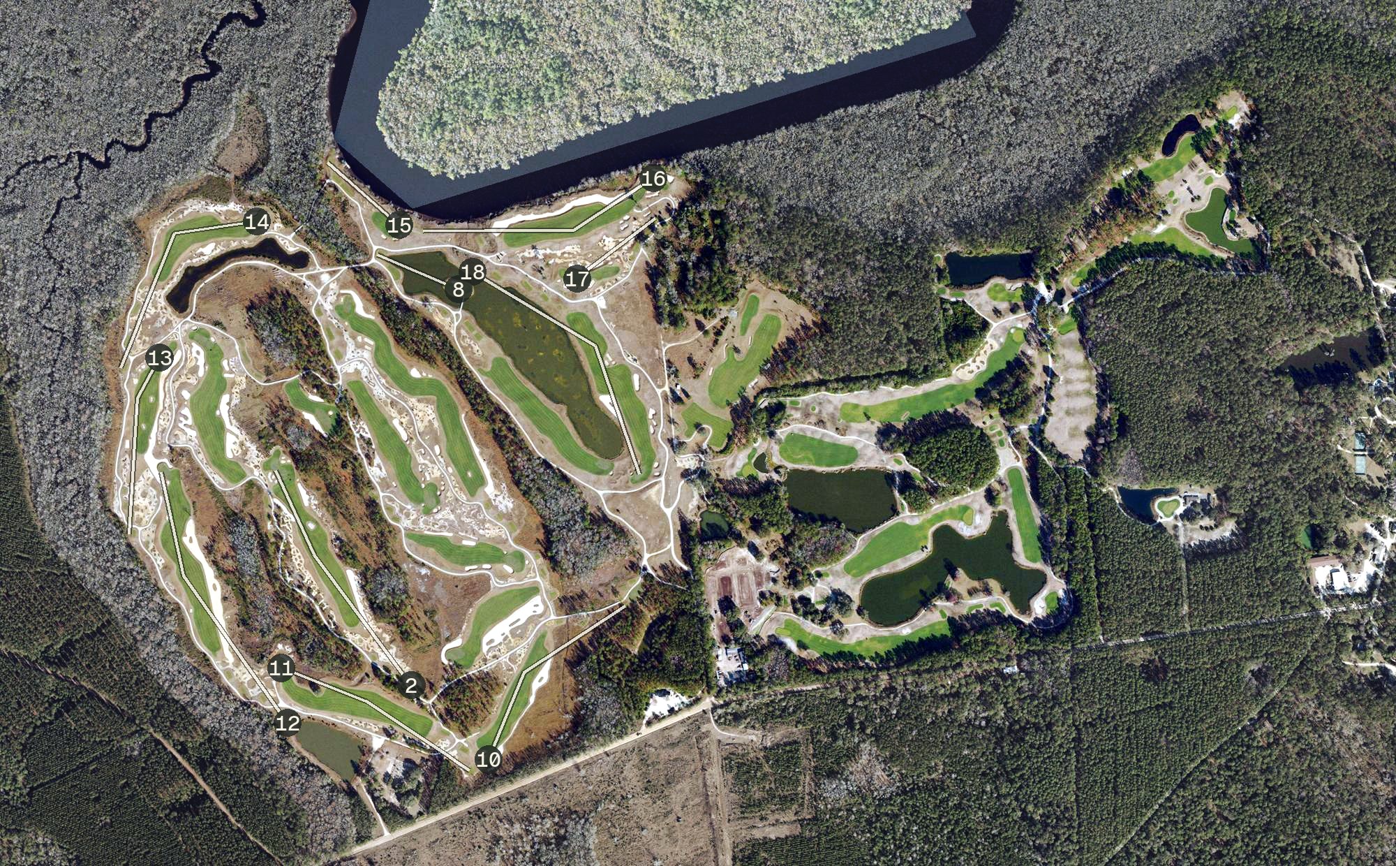 Aerial view of White Oak Plantation, FL