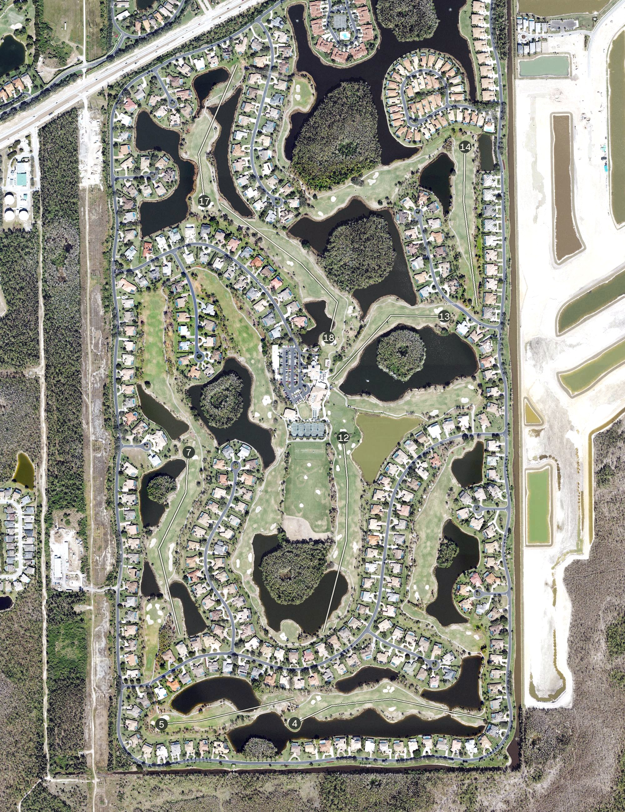 Aerial view of Wildcat Run Golf and Country Club, FL