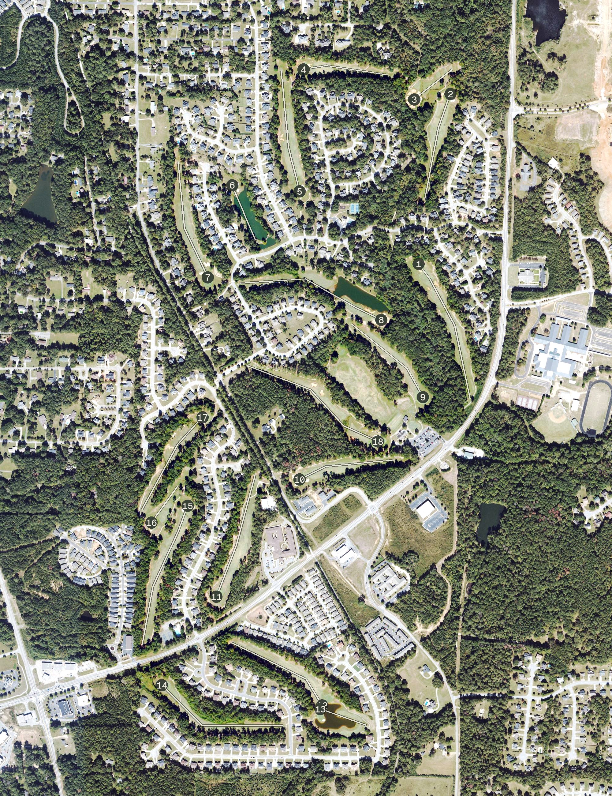 Aerial view of Ashton Hills Golf Club, GA