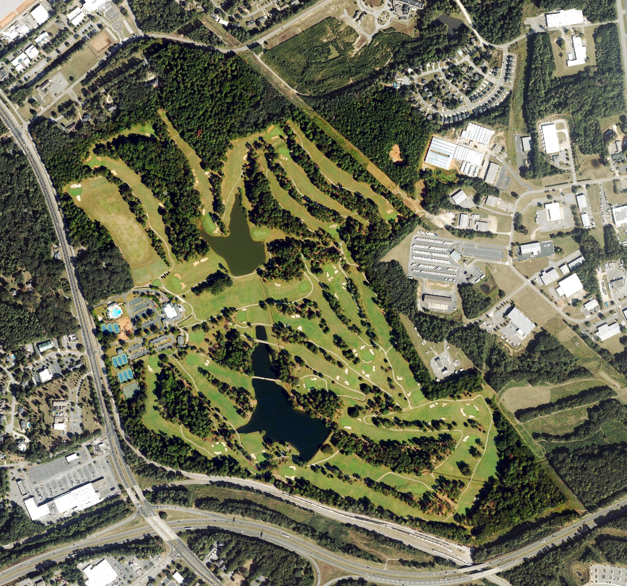 Aerial view of Athens Country Club, GA