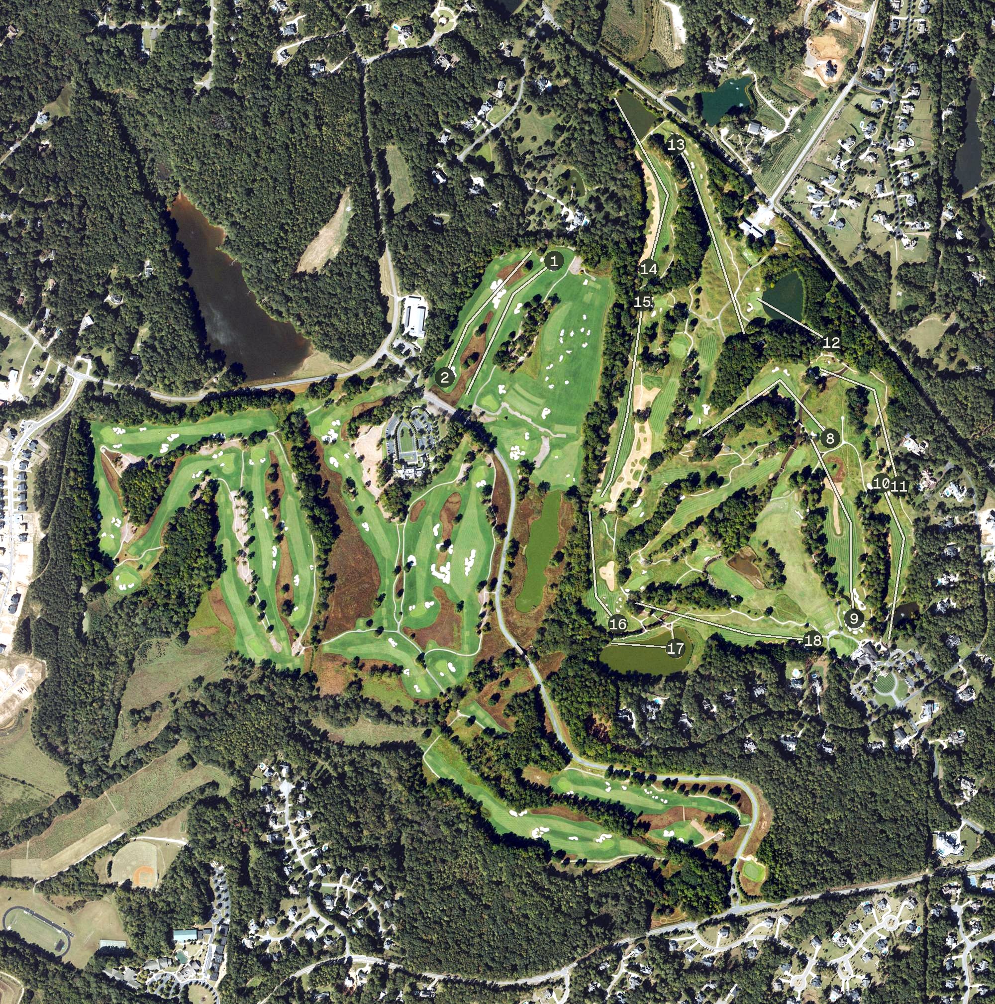 Aerial view of Atlanta National Golf Club, GA
