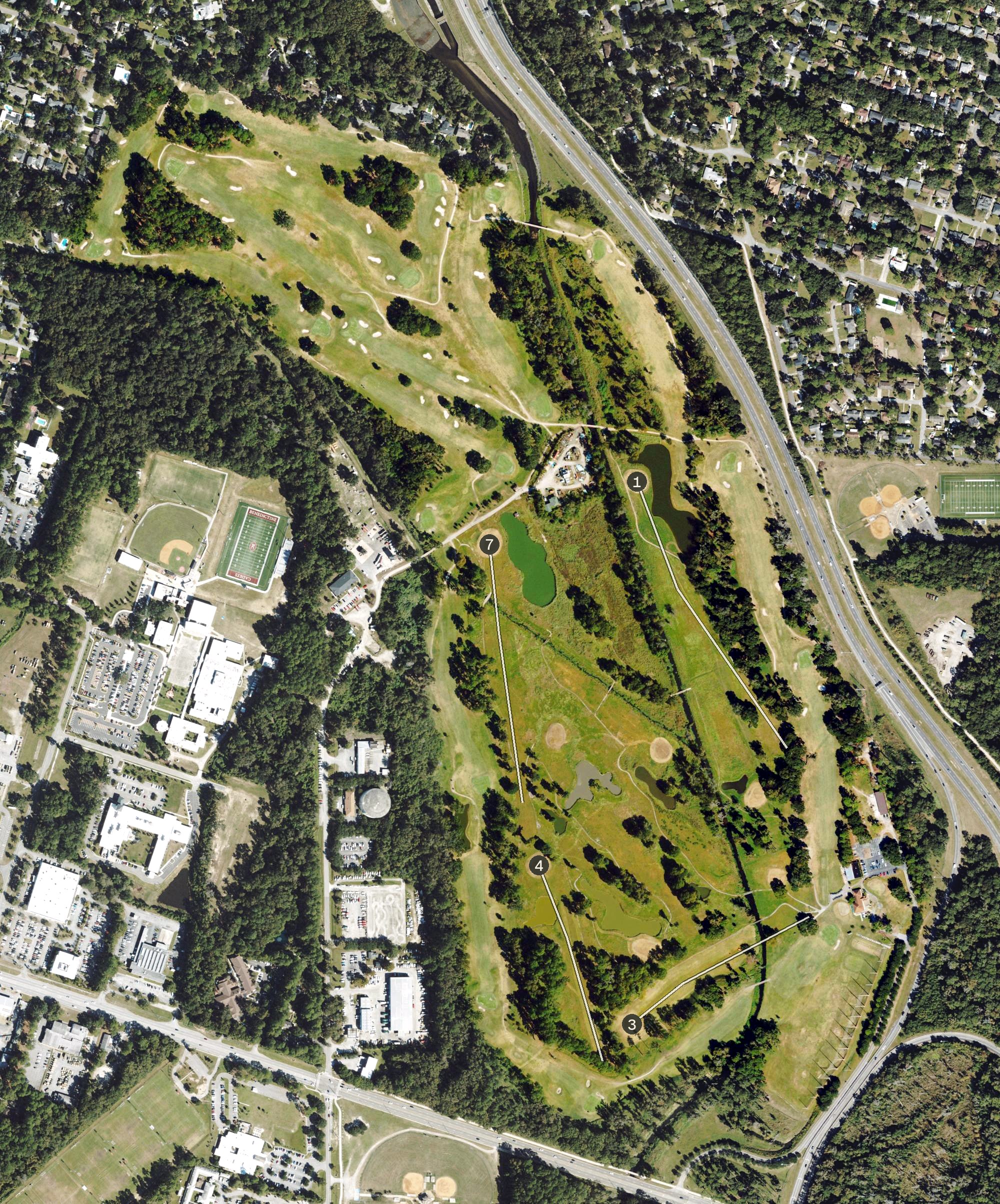 Aerial view of Bacon Park Golf Course, GA