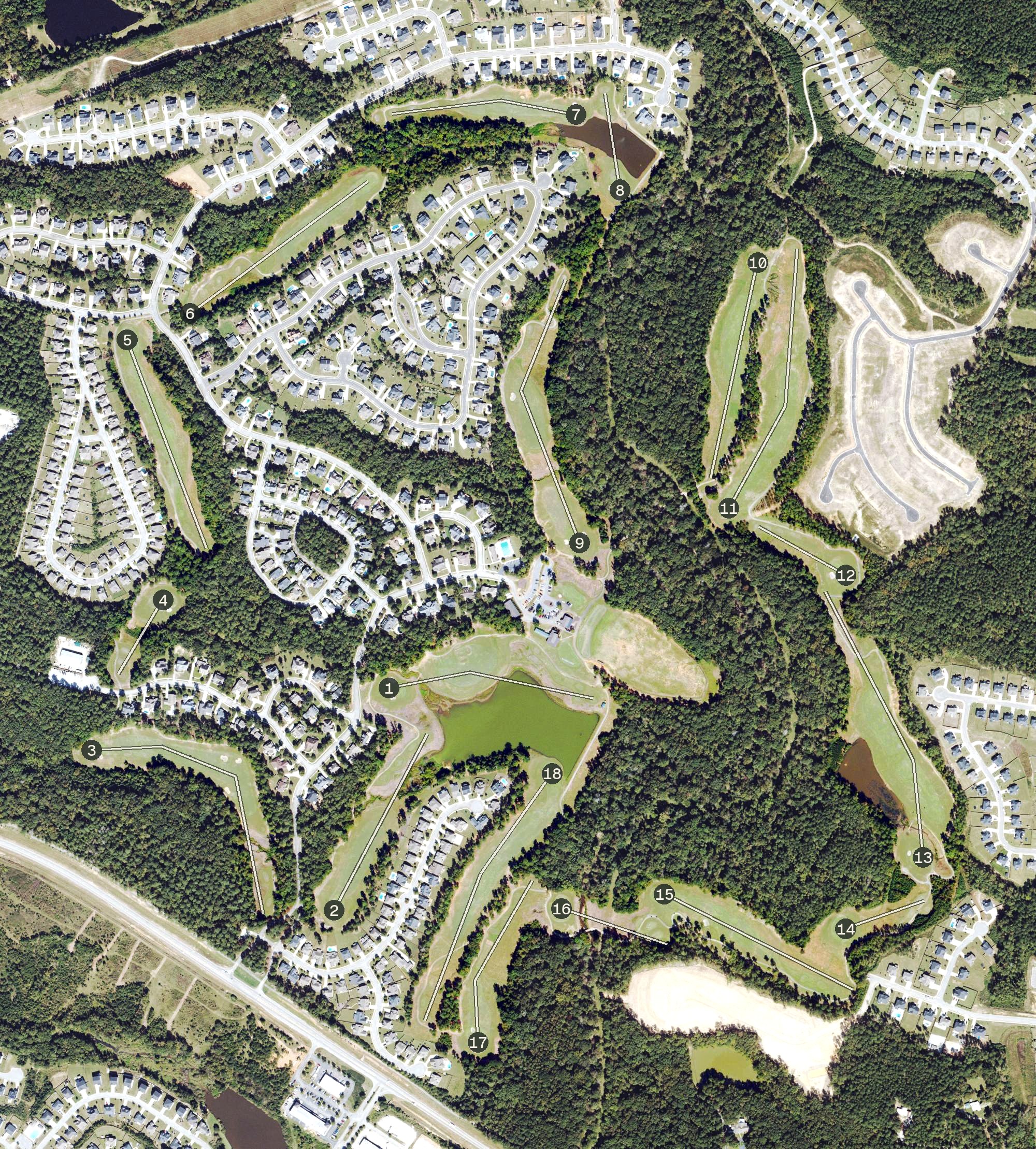 Aerial view of Bartram Trail Golf Club, GA