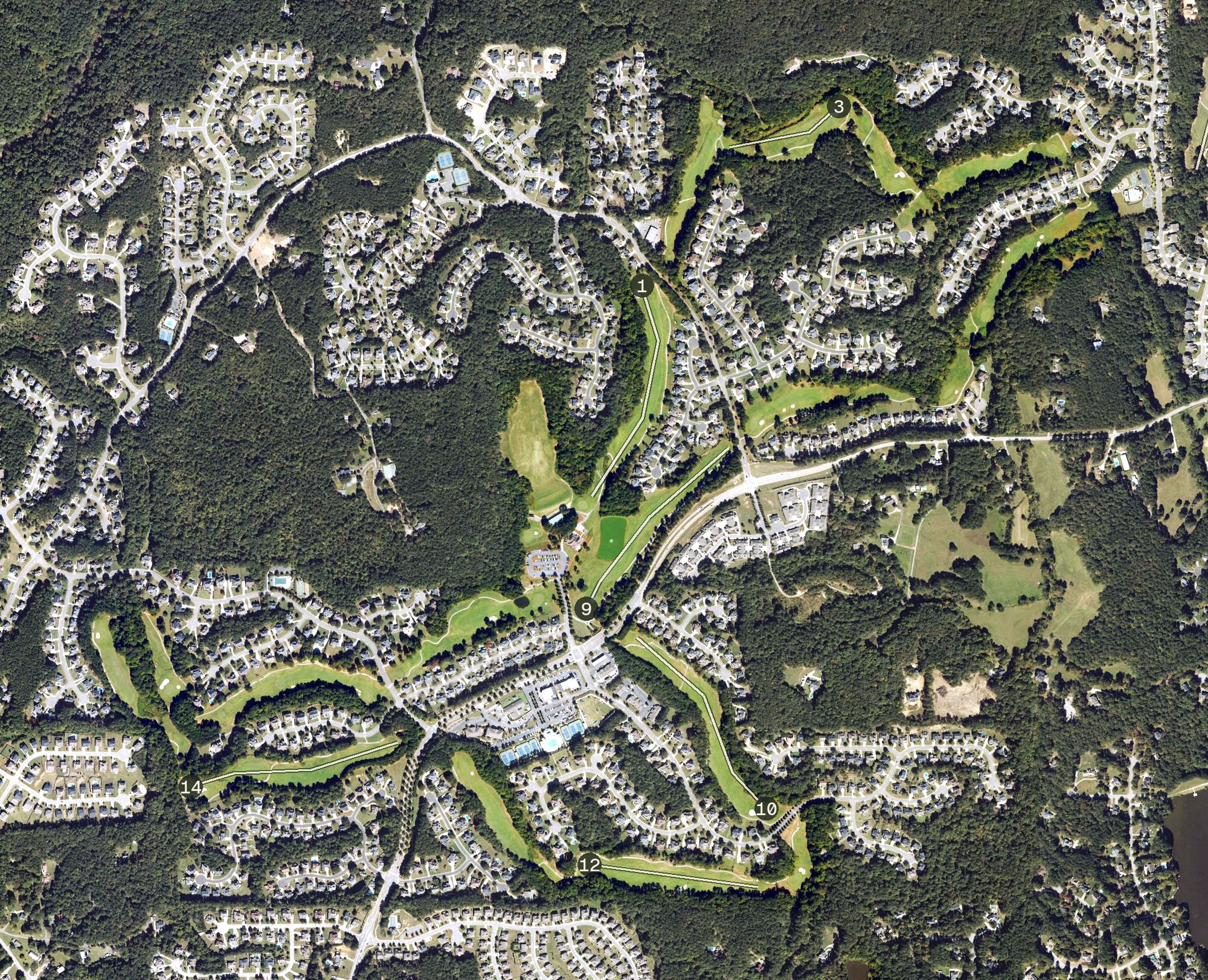 Aerial view of Bentwater Golf Club, GA