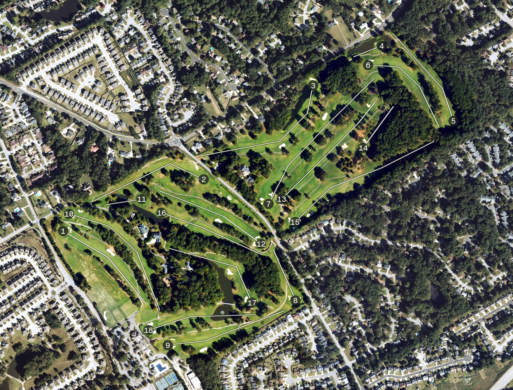 Aerial view of Berkeley Hills Country Club, GA