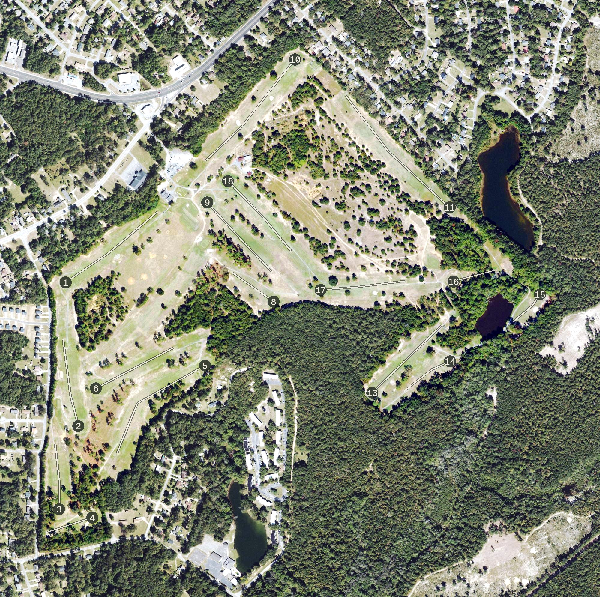 Aerial view of Bowden Golf Course, GA