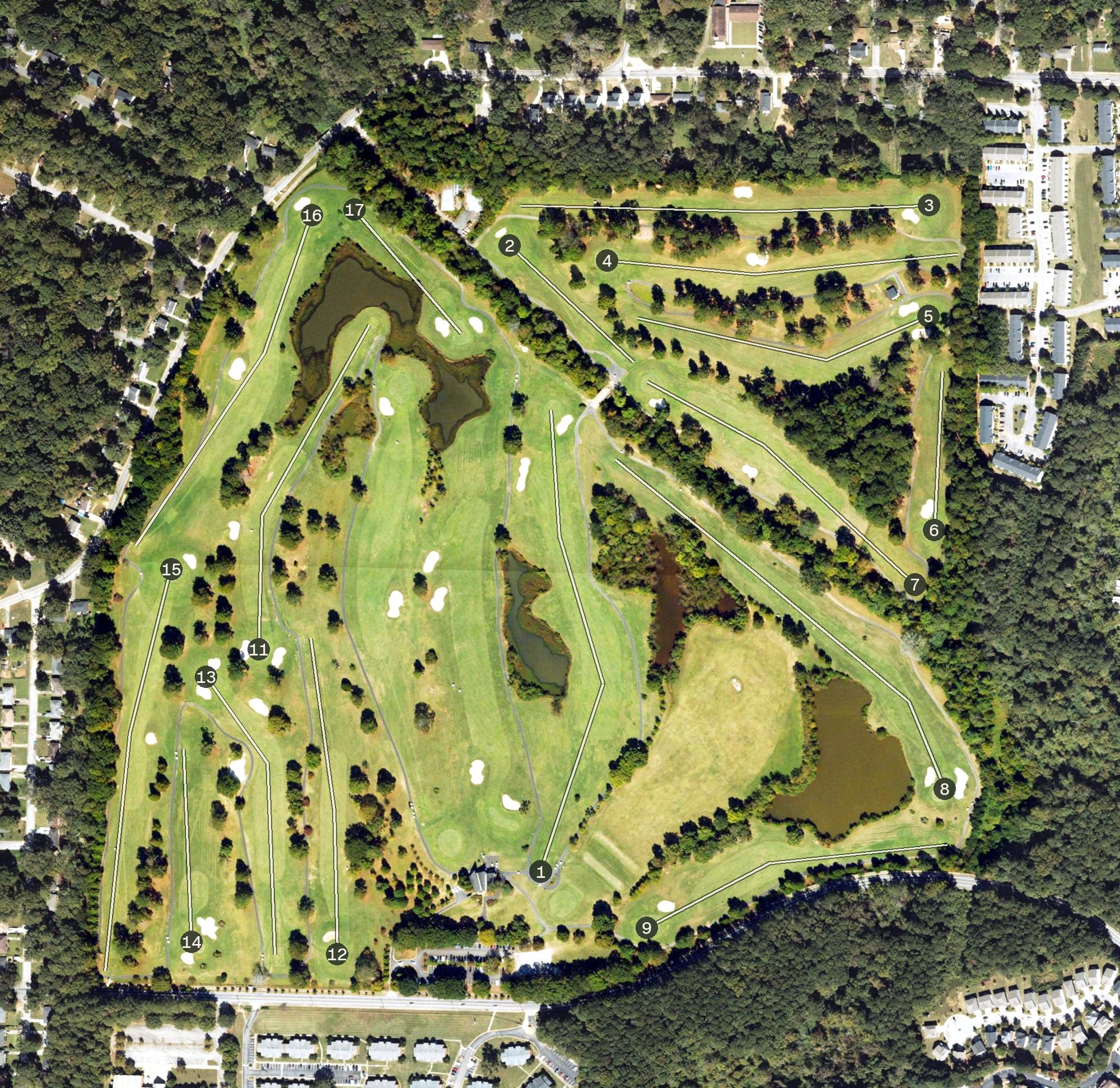 Aerial view of Browns Mill Golf Course, GA