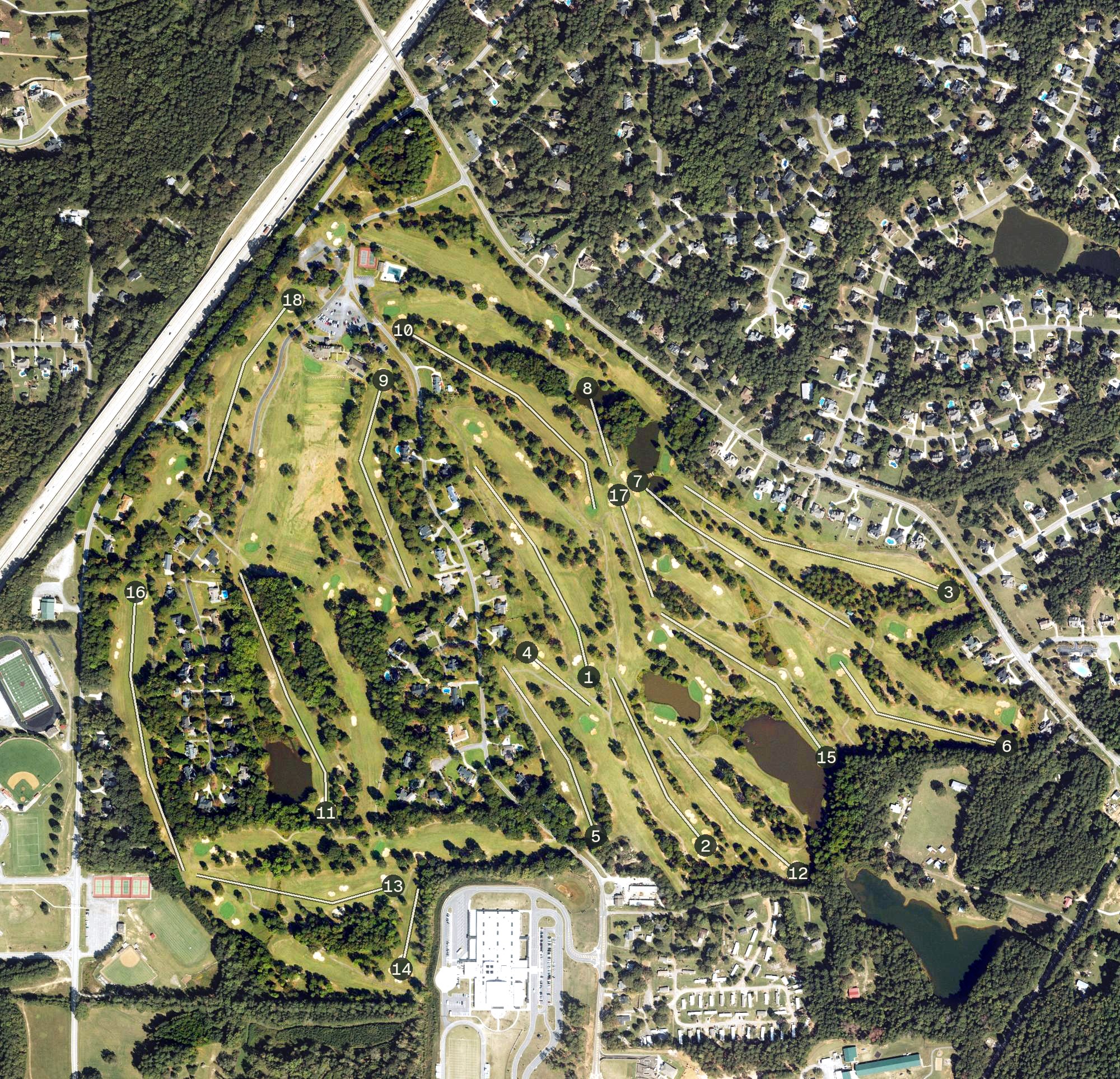 Aerial view of Cannongate 1 Golf Course, GA