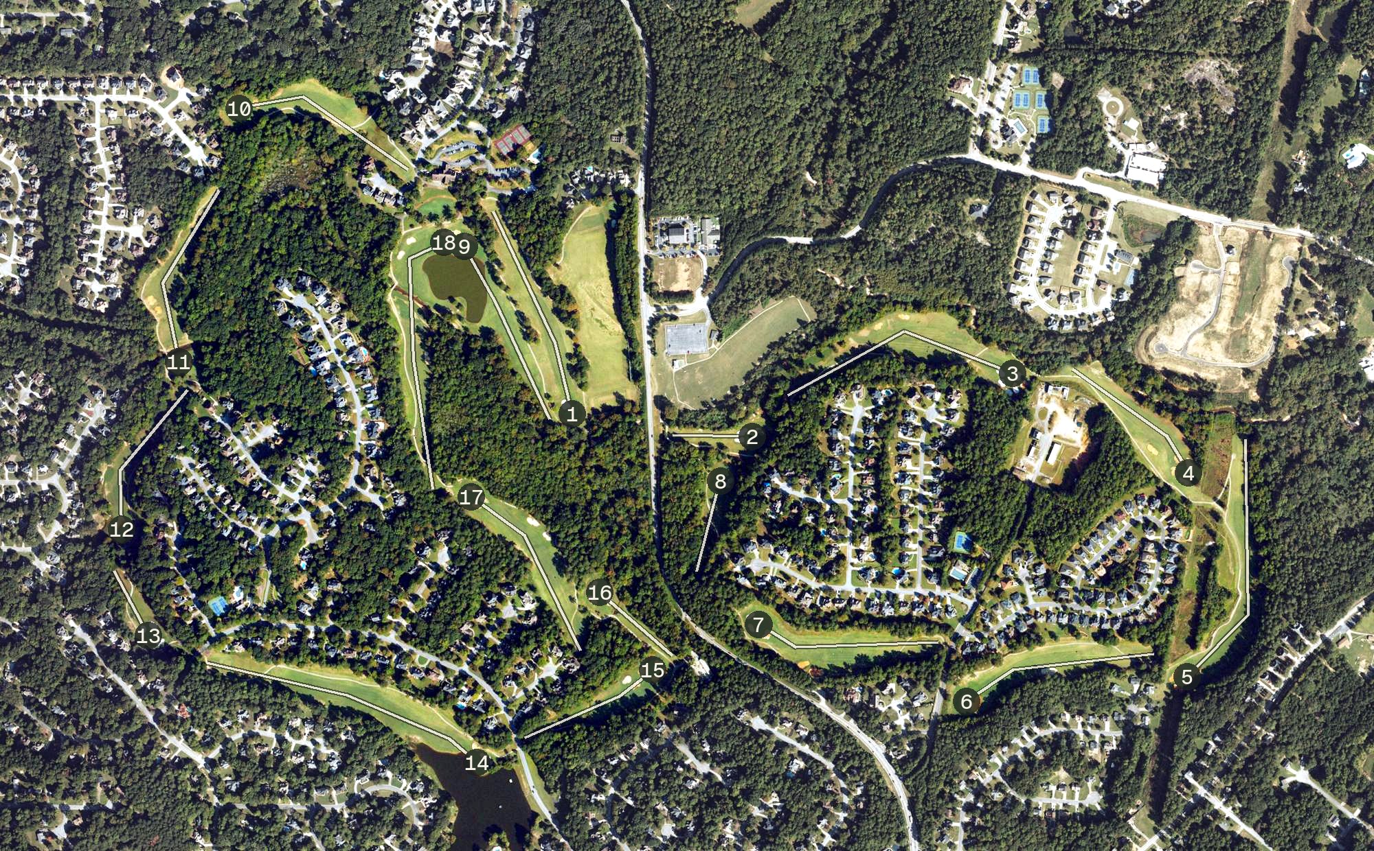 Aerial view of Chapel Hills Golf Club, GA