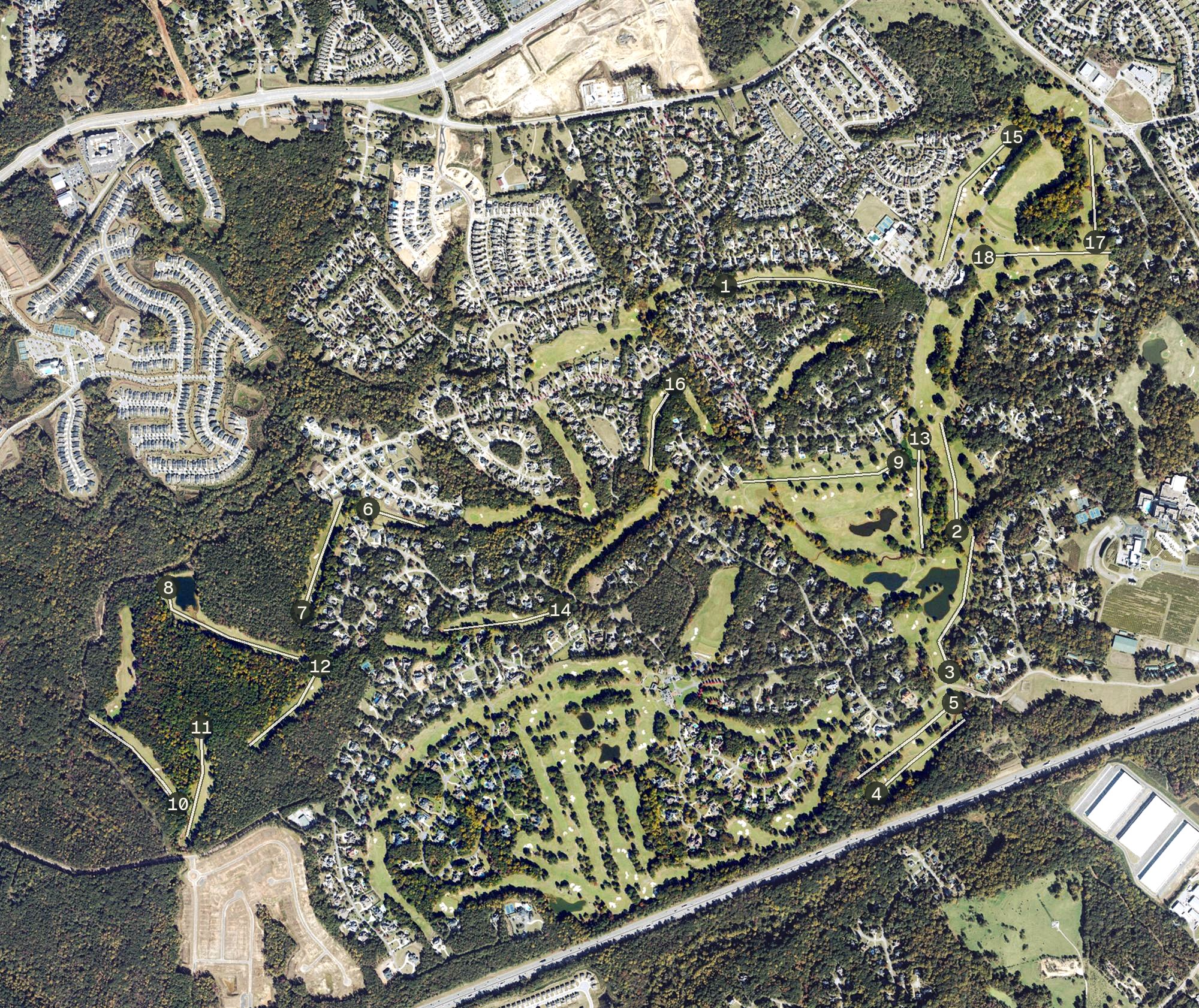 Aerial view of Chateau Elan Golf Club, GA