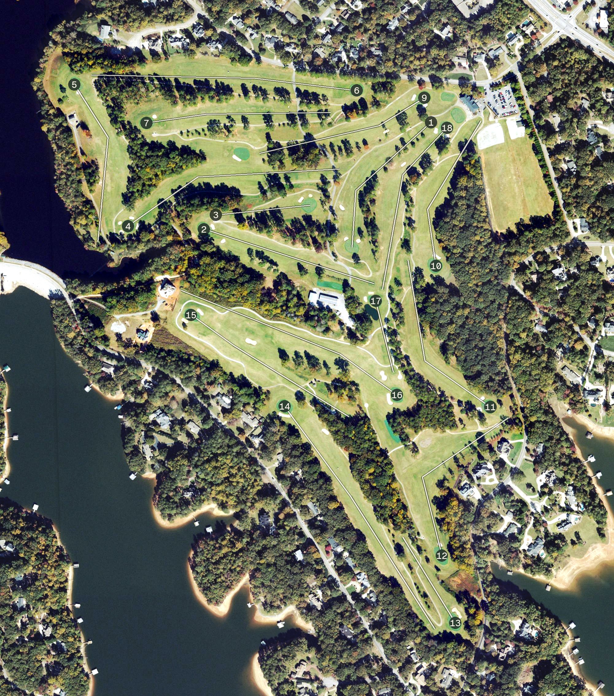 Aerial view of Chattahoochee Golf Course, GA